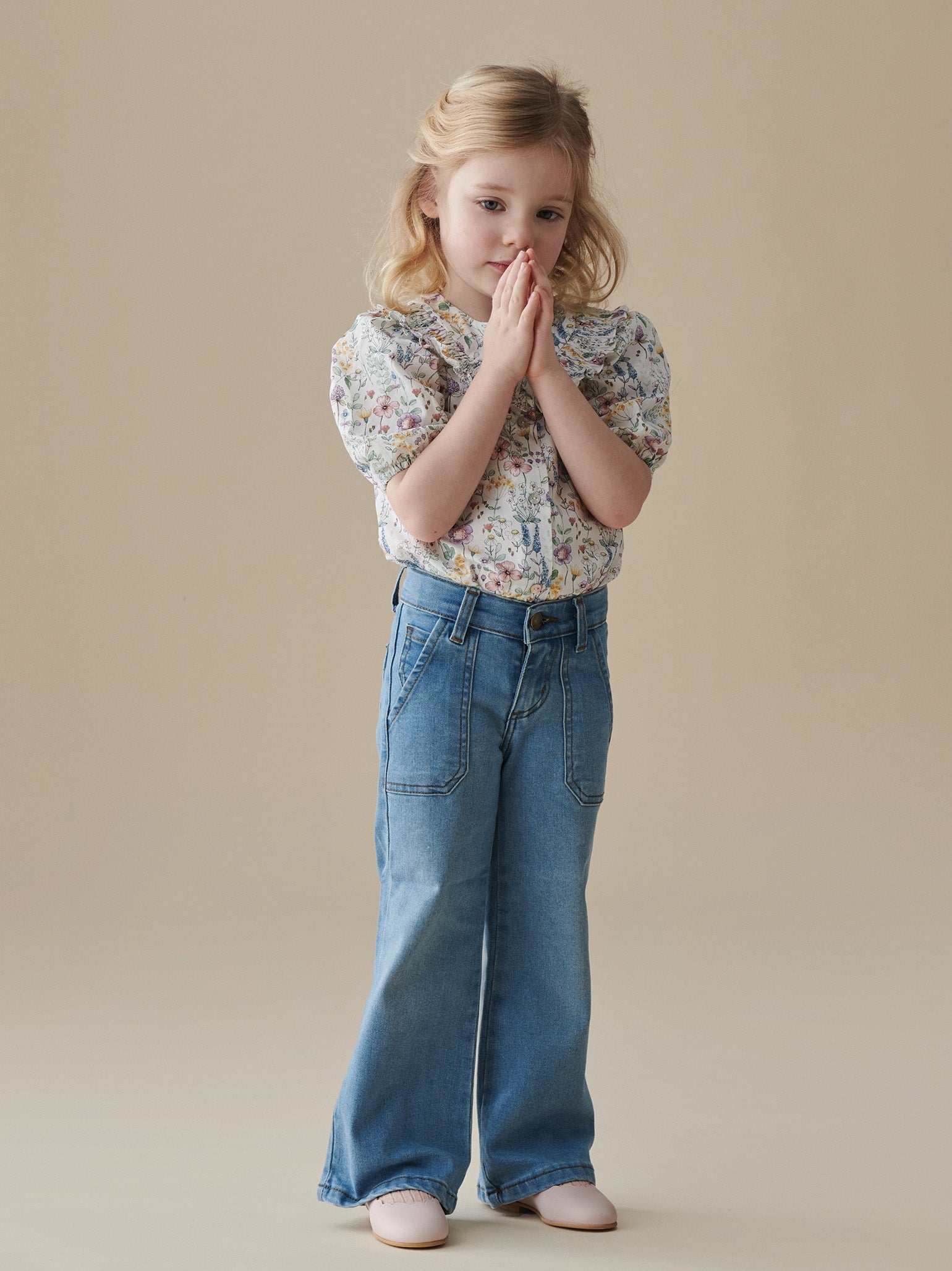 Blue Enola Girl Wide Leg Jeans