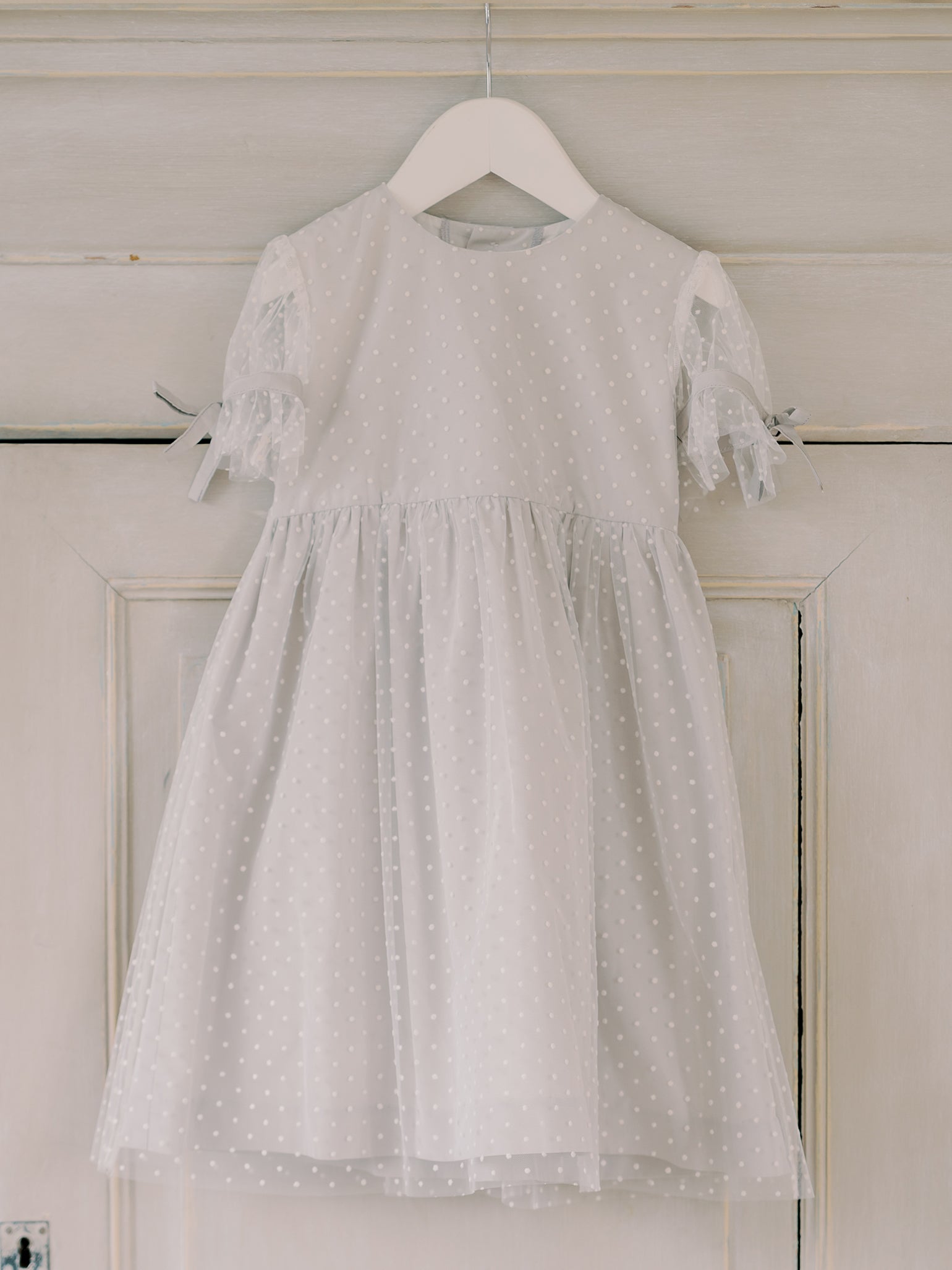 Ivory Polka Dot Violetta Tulle Girl Dress