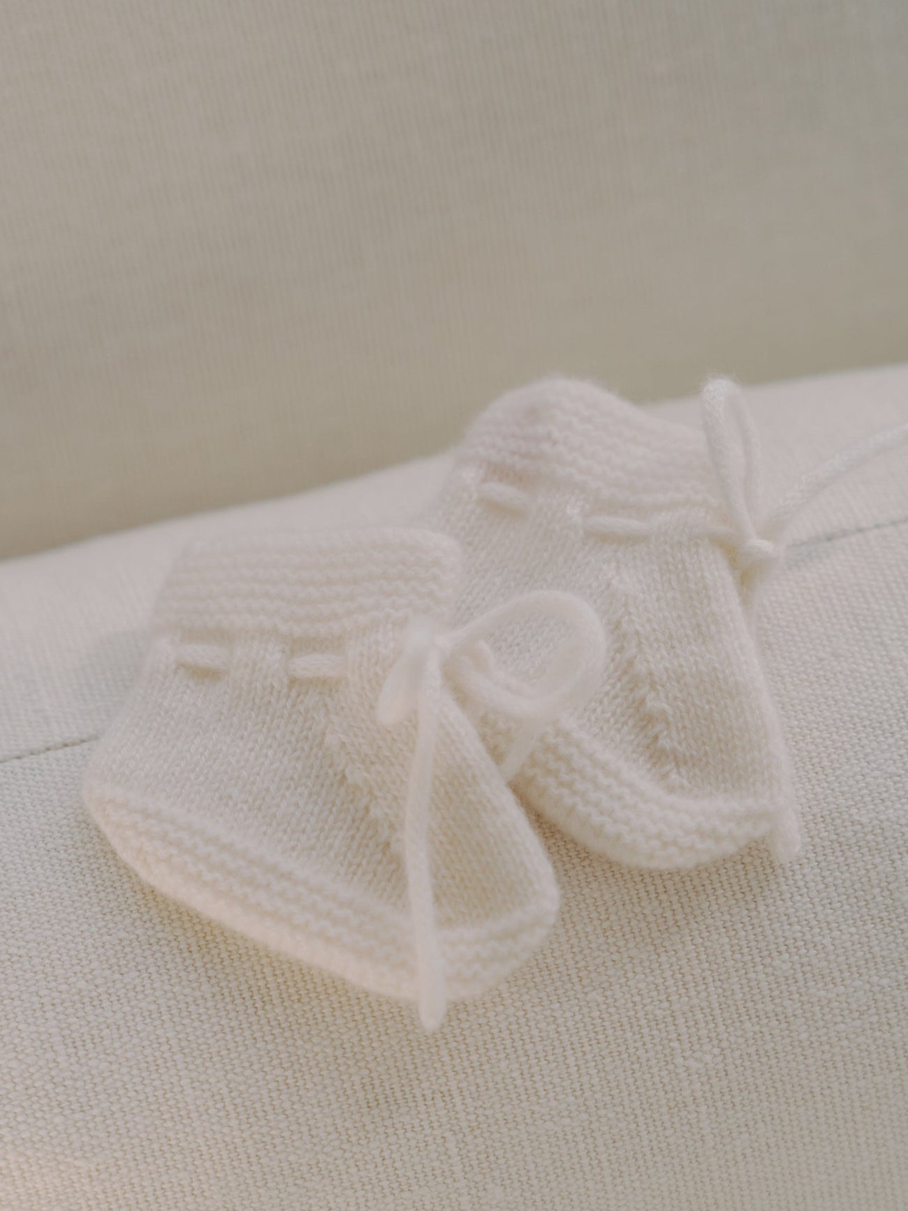 Ivory Evita Cashmere Baby Booties