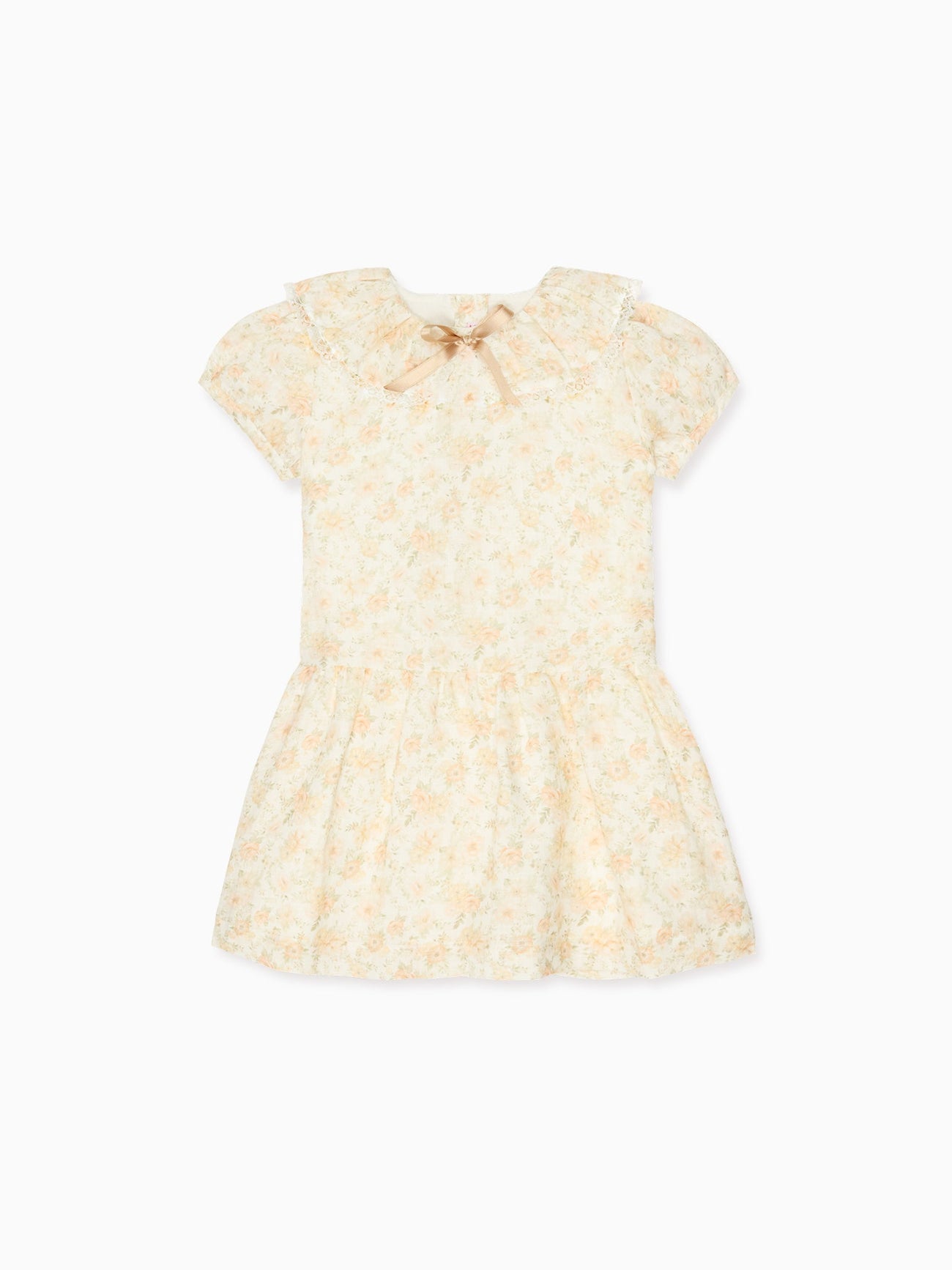 Peach Floral Xana Girl Drop Waist Dress