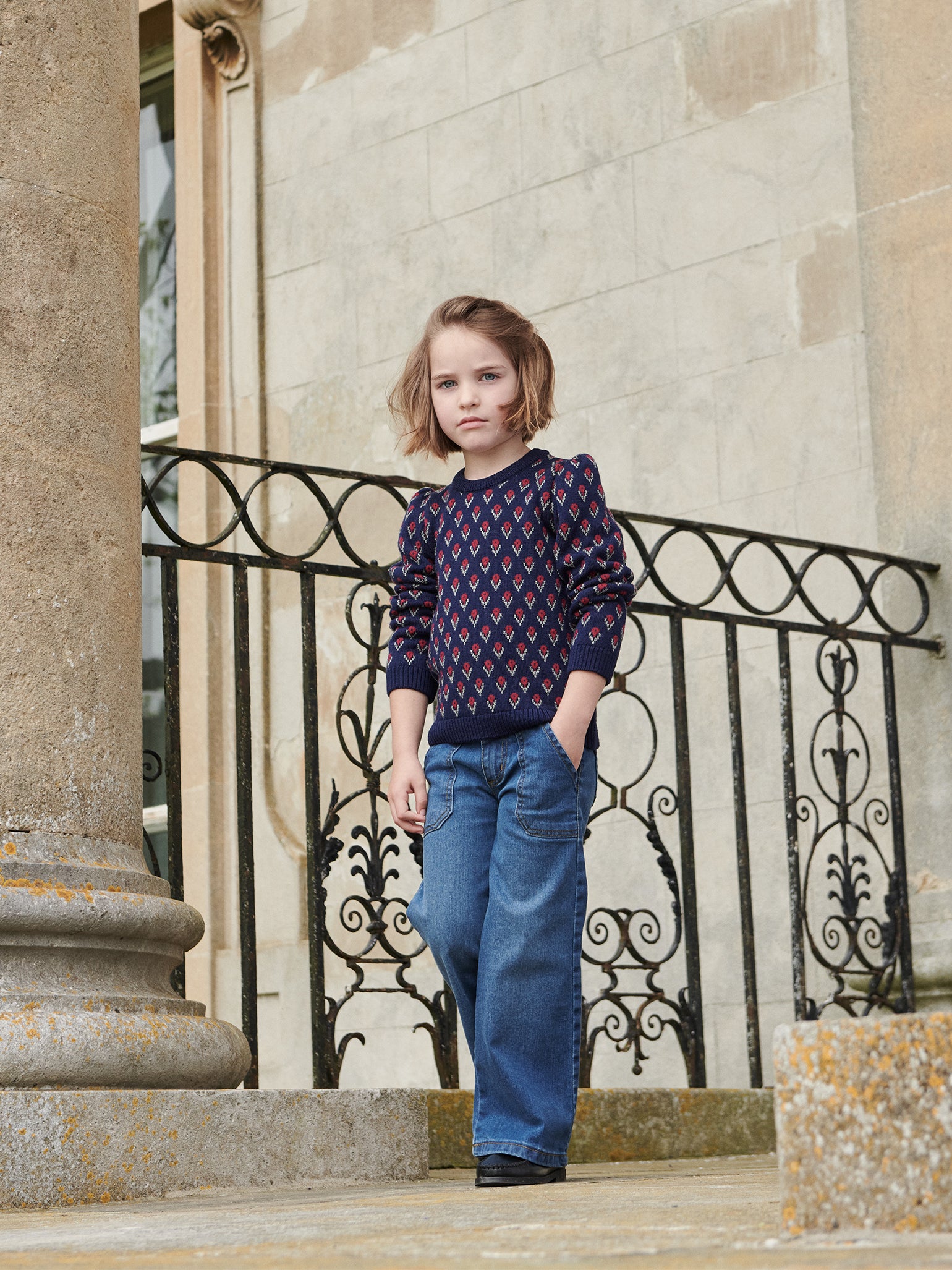 Navy Yara Merino Girl Sweater