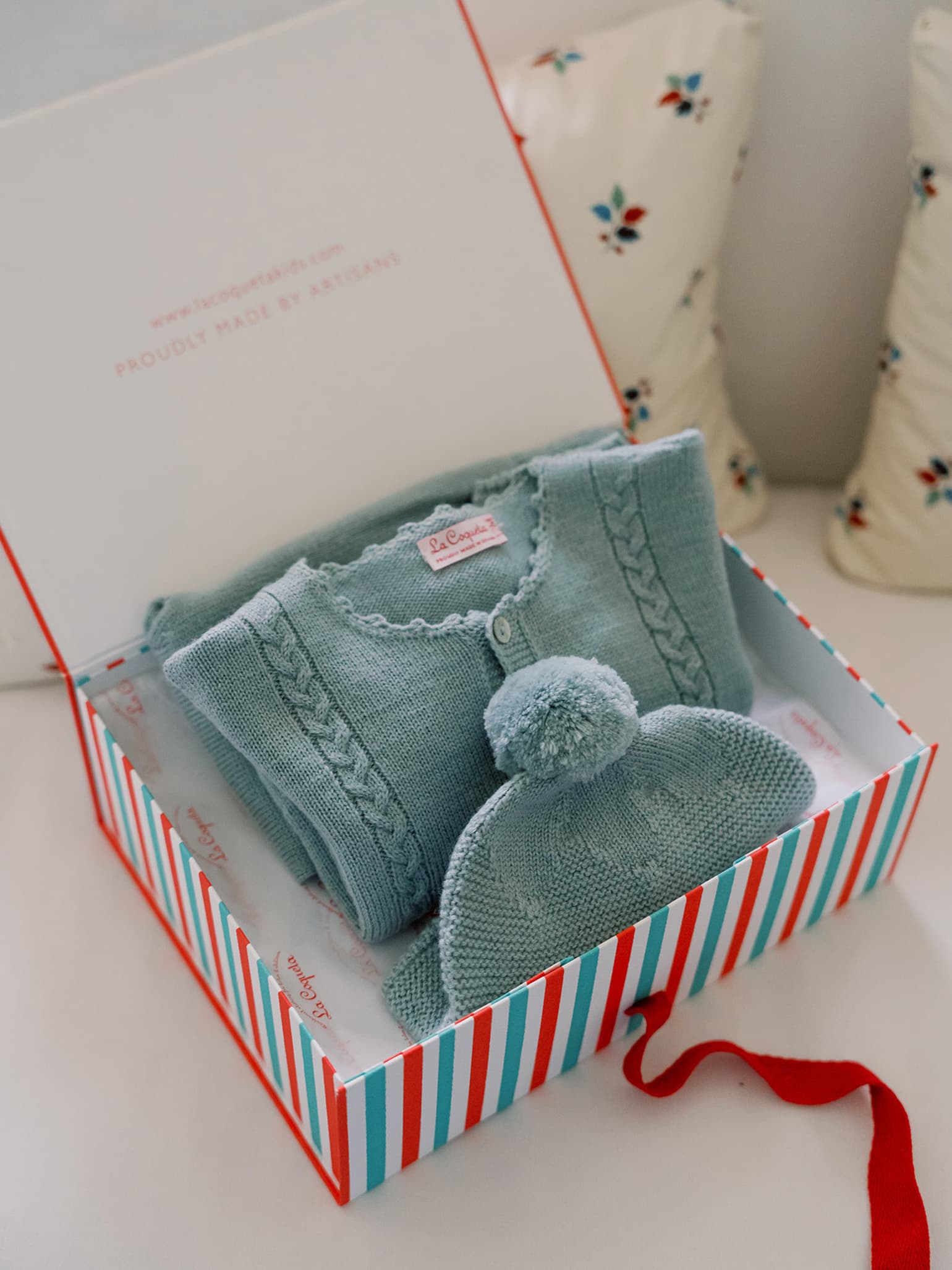 Sage Green Zas Merino Baby Gift Box Set
