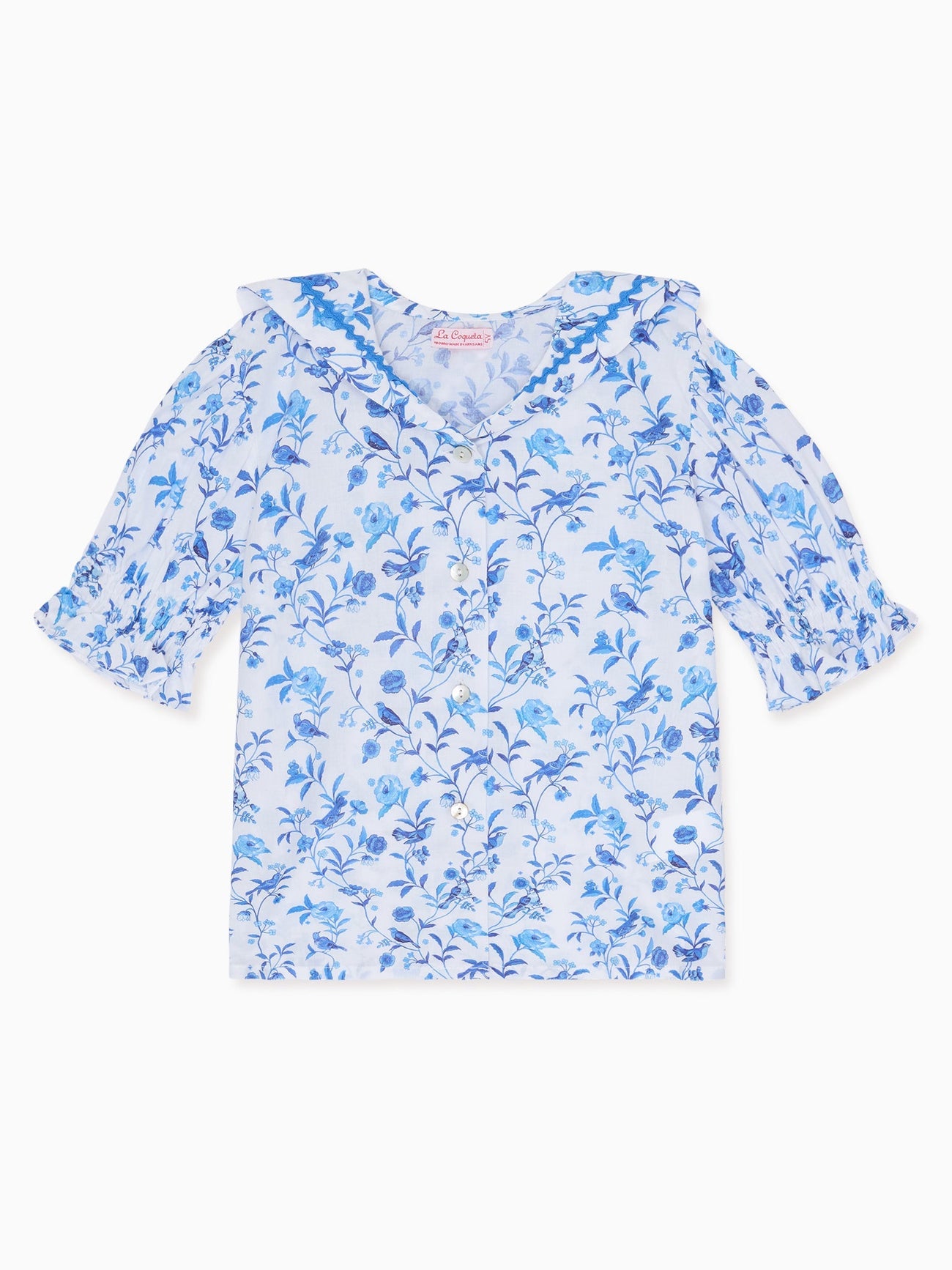 Blue Bird Floral Georgina Girl Shirt