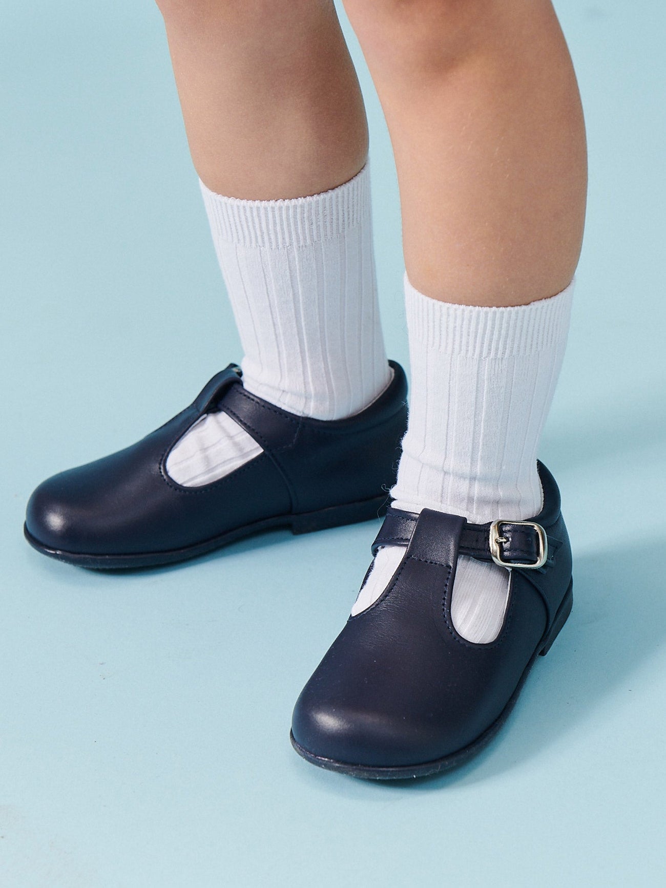 Navy Leather Toddler T-Bar Shoes