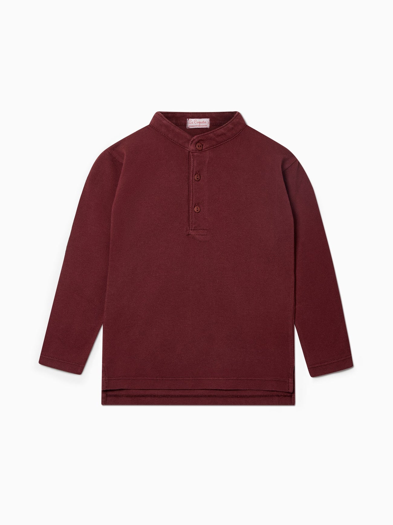 Burgundy Alcomo Long Sleeve Boy Polo Shirt