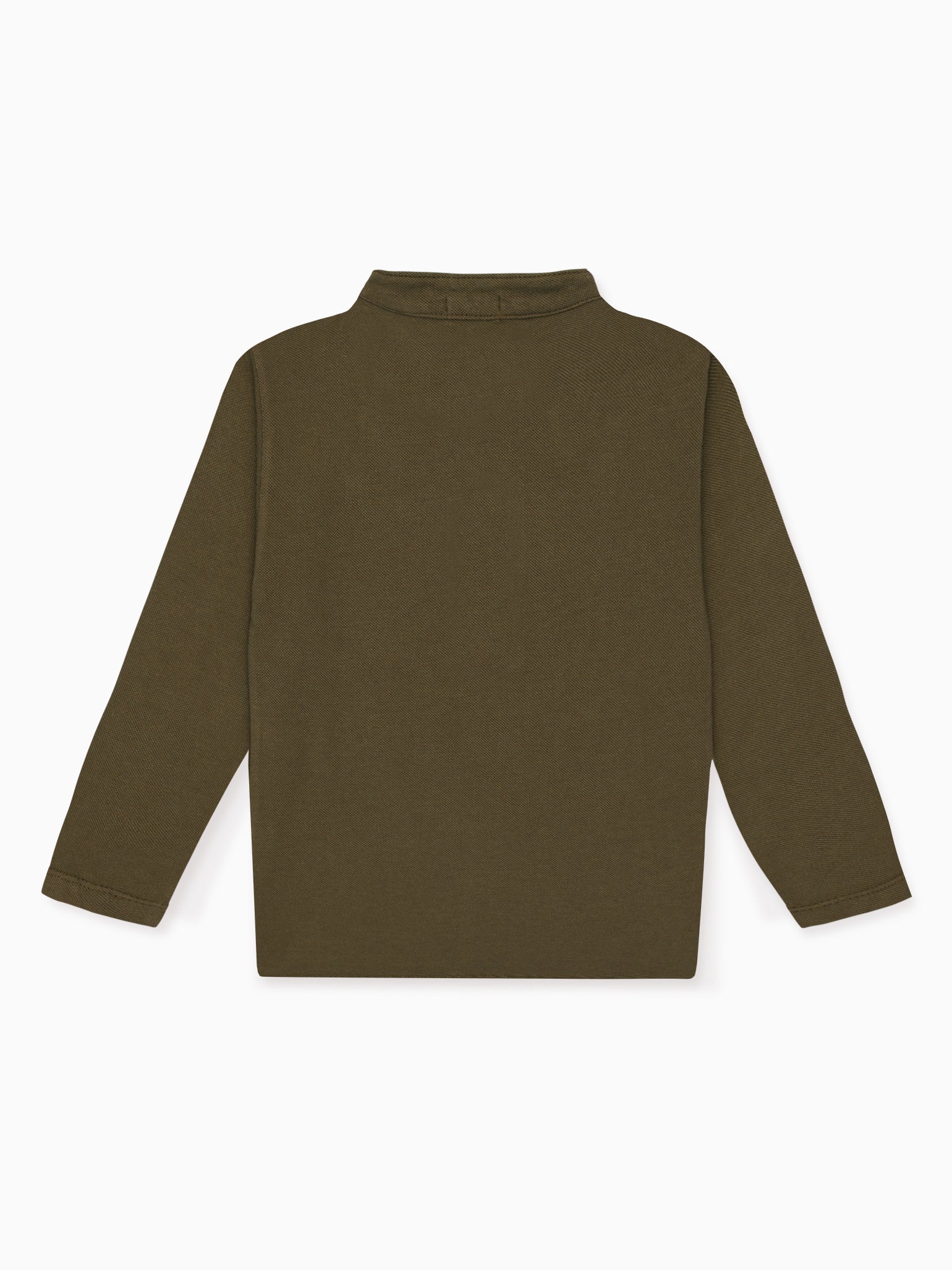 Dark Green Alcomo Long Sleeve Kids Polo Shirt