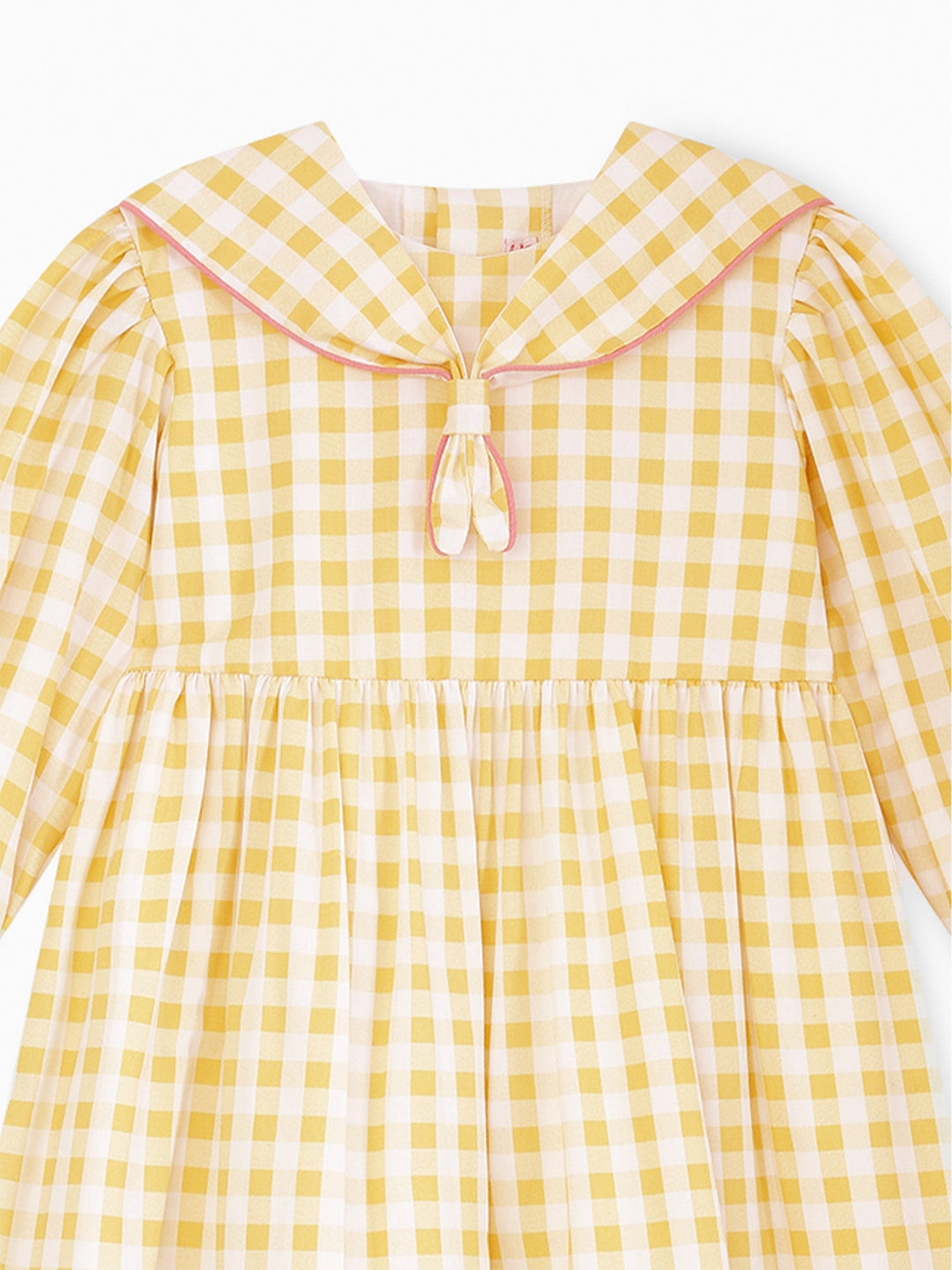 Yellow Gingham Amelia Girl Dress La Coqueta Kids