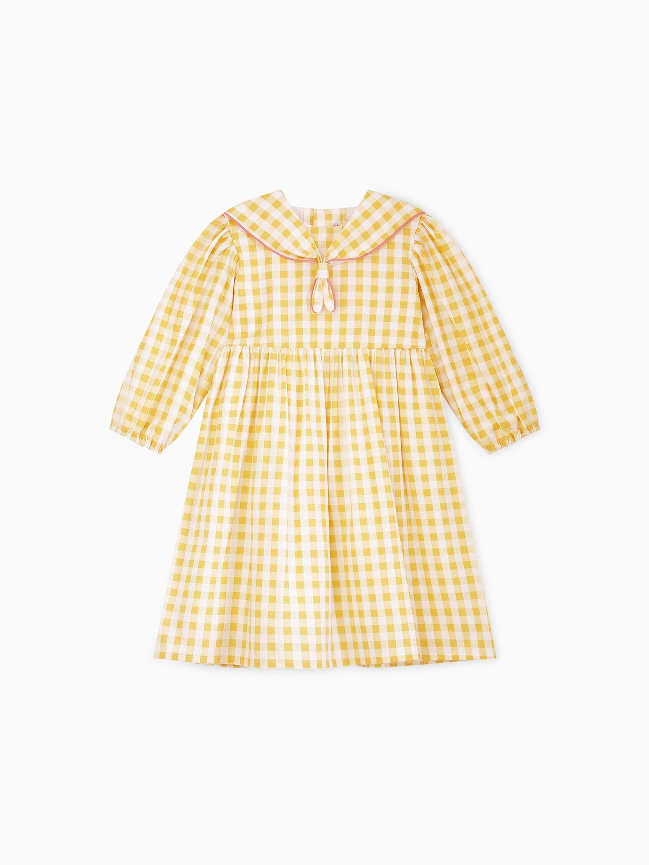 Yellow Gingham Amelia Girl Dress