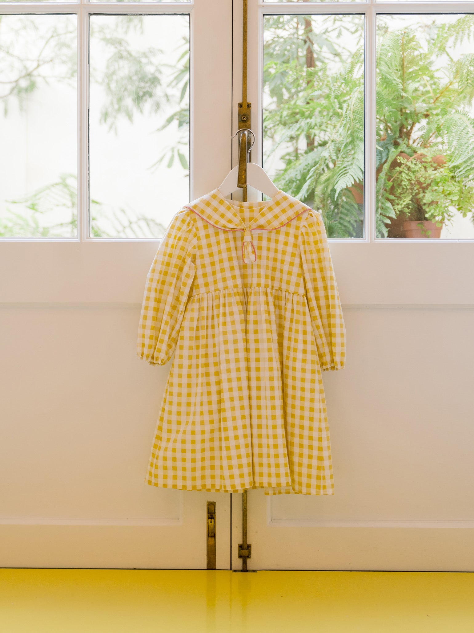 Yellow Gingham Amelia Girl Dress