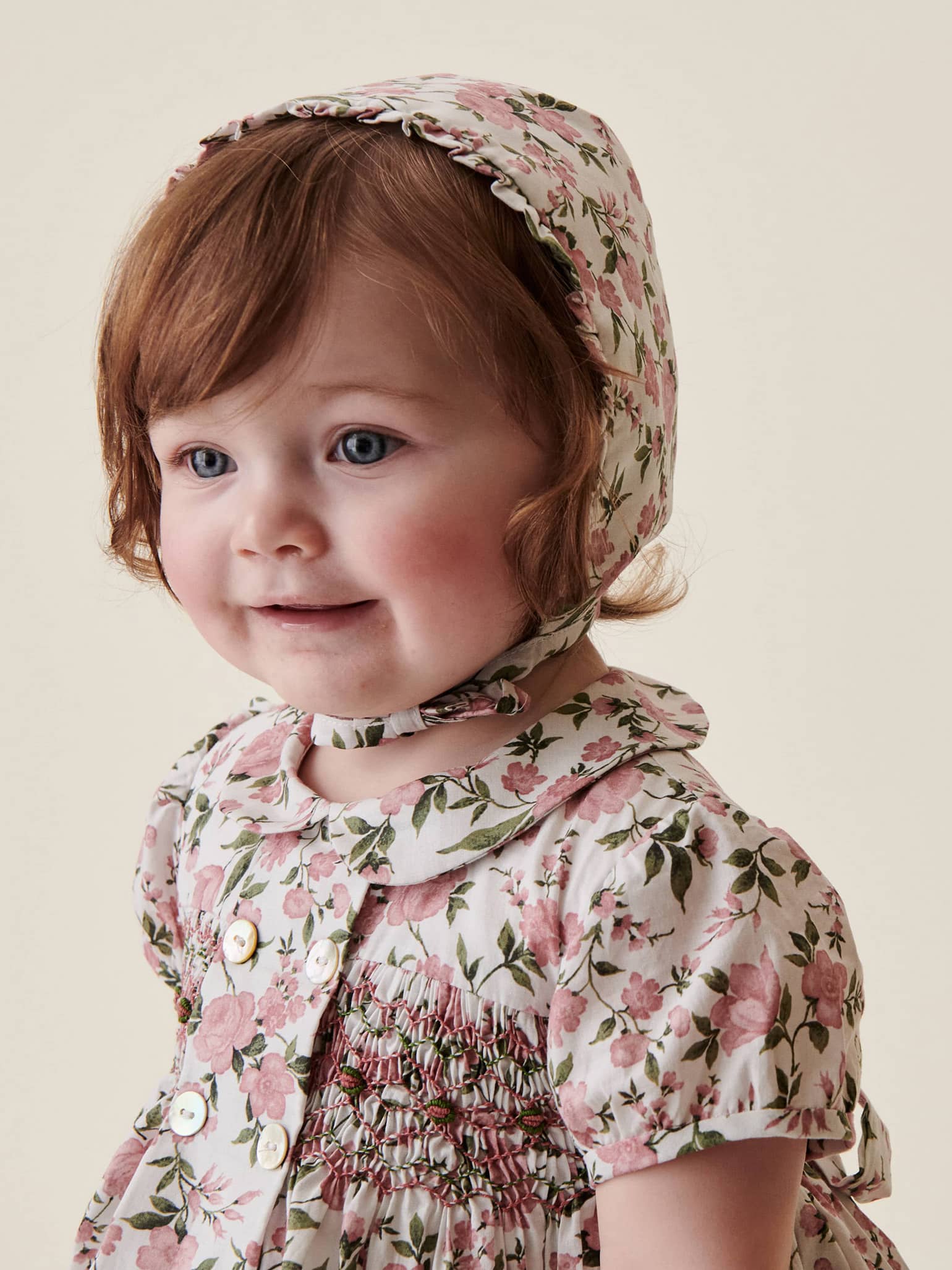 Pink Floral Arcadia Baby Smock Set