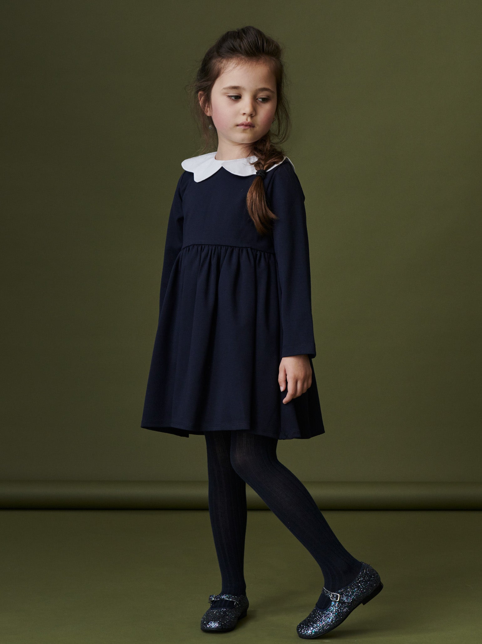 Navy Azula Jersey Girl Dress