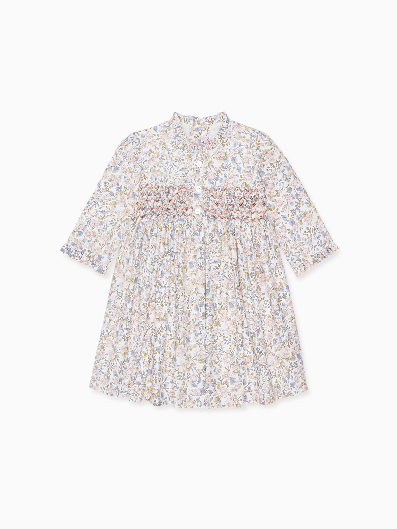 Pink Floral Azulina Girl Smock Dress