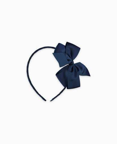 Navy Blue Big Bow Girl Headband