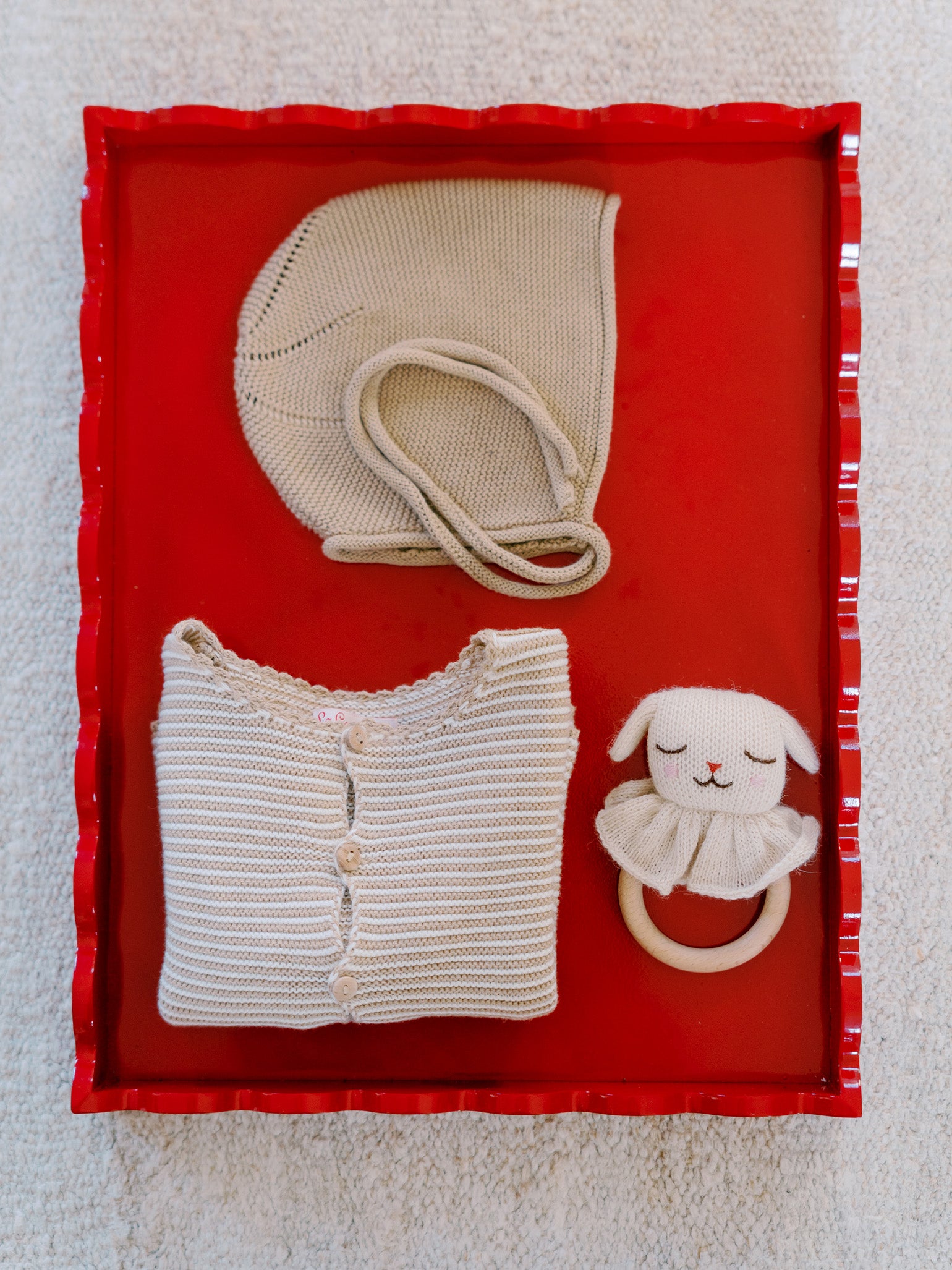 Camel Stripe Pinto Cotton Baby Set