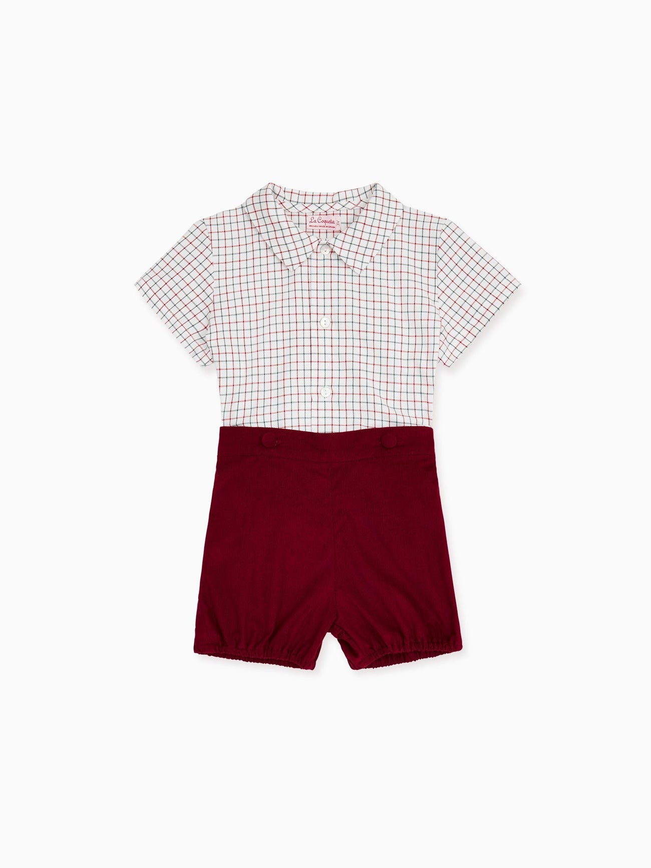 Dark Red Batista Baby Boy Set