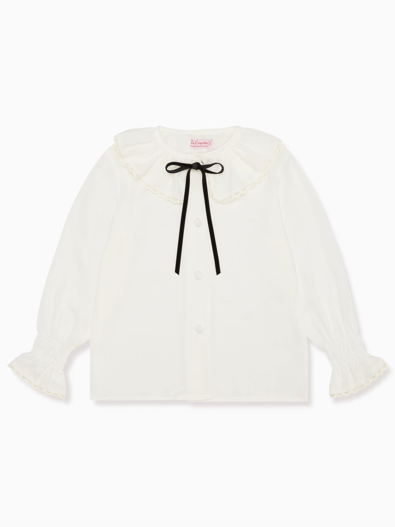 Ivory Betty Long Sleeve Girl Shirt