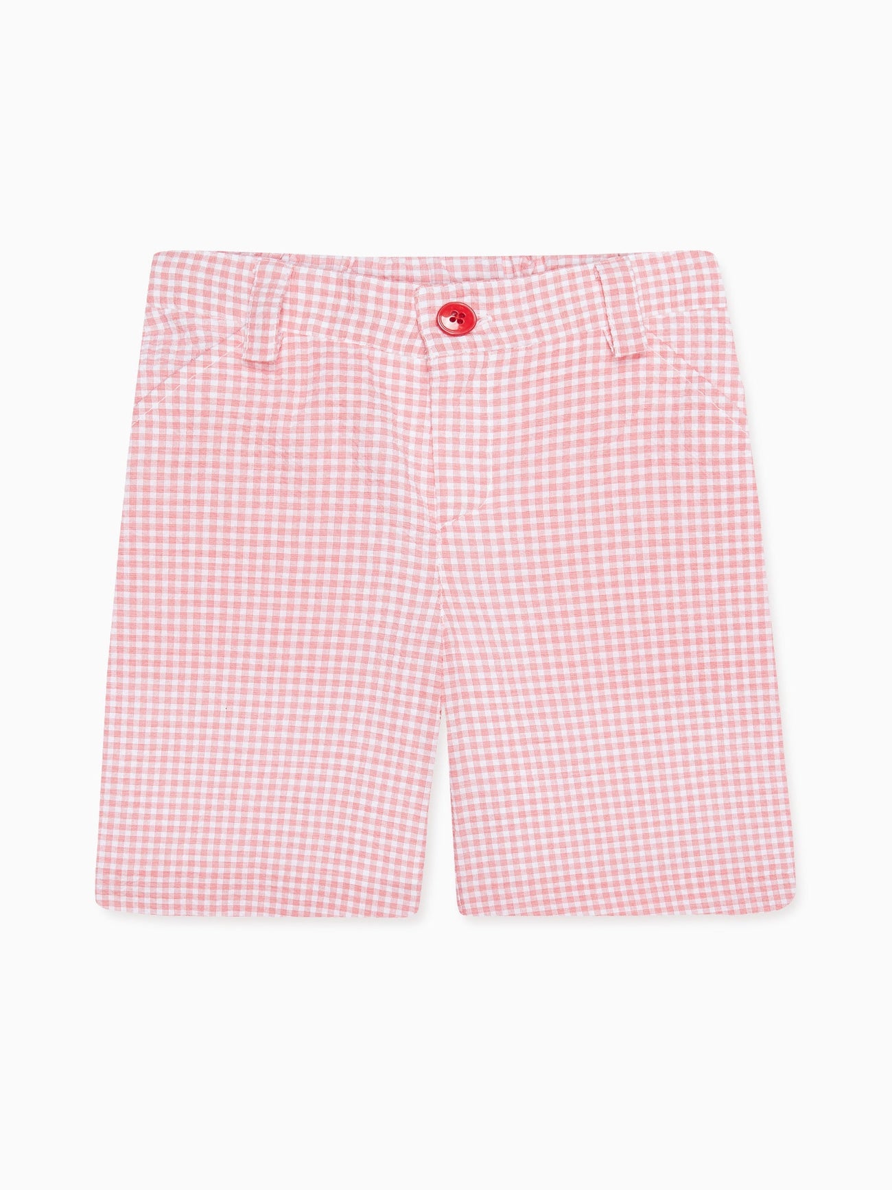 Red Gingham Bocusi Boy Bermuda Shorts