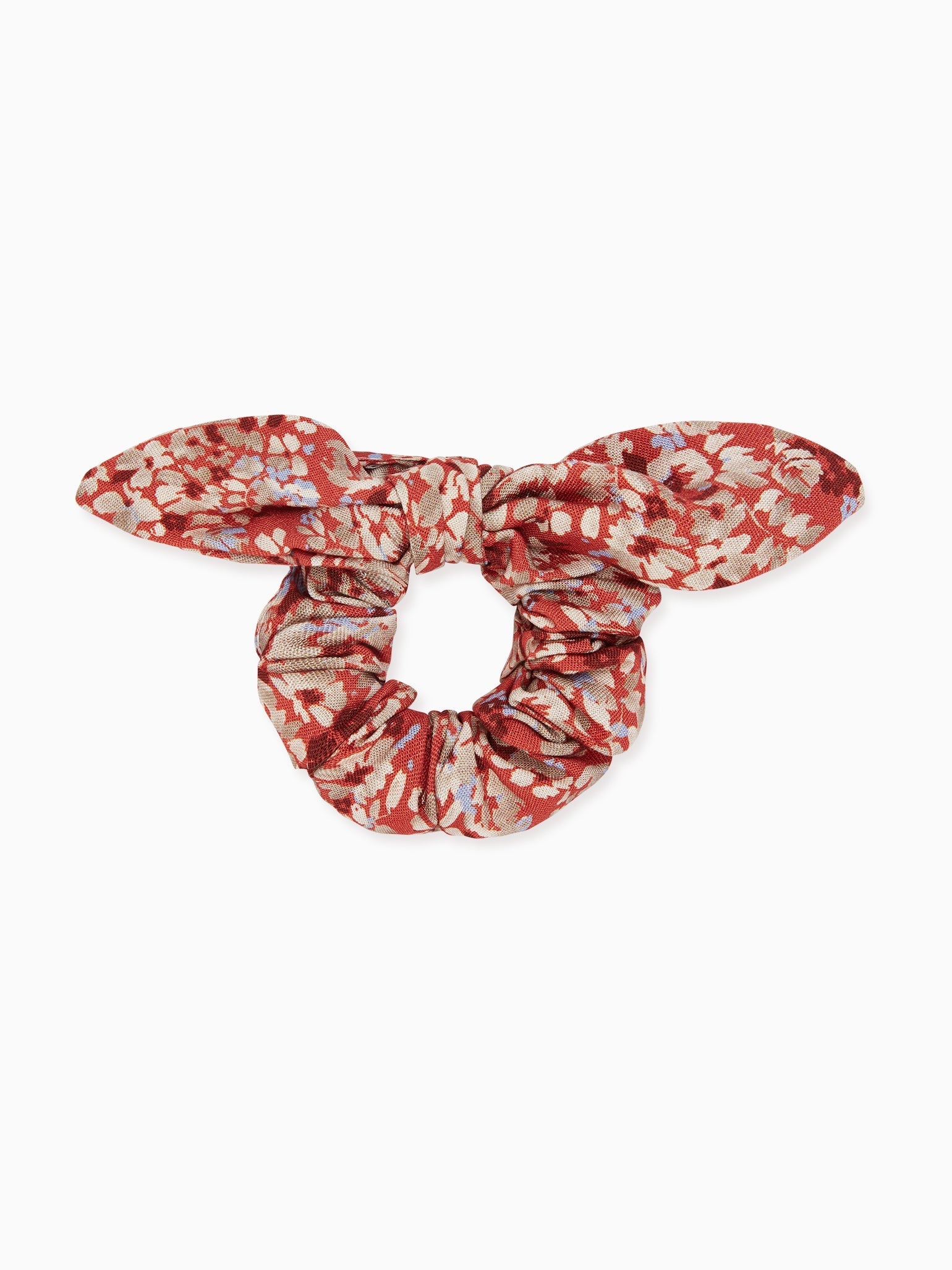 Terracotta Floral Bow Girl Scrunchie