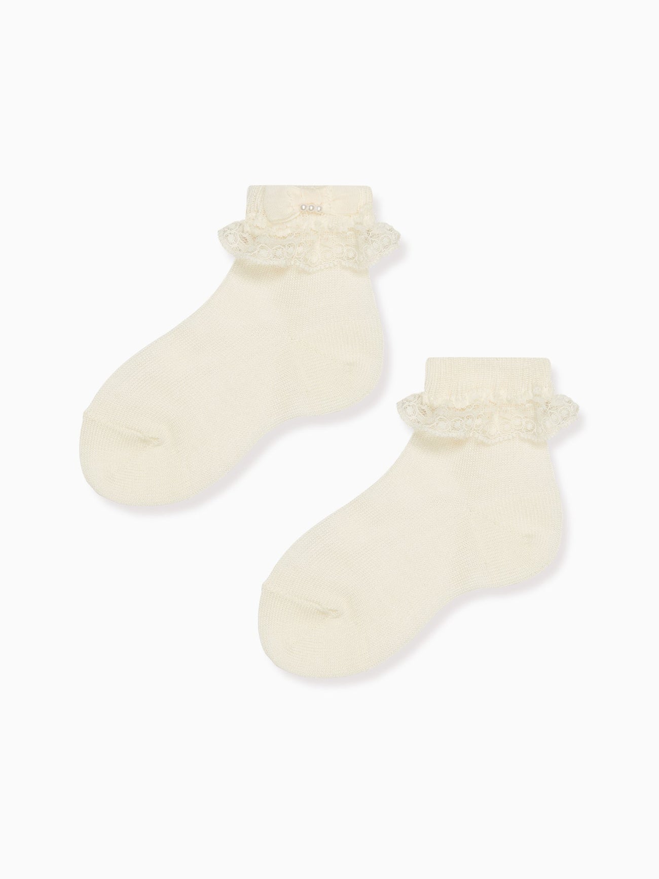 Off White Lace Short Girl Socks