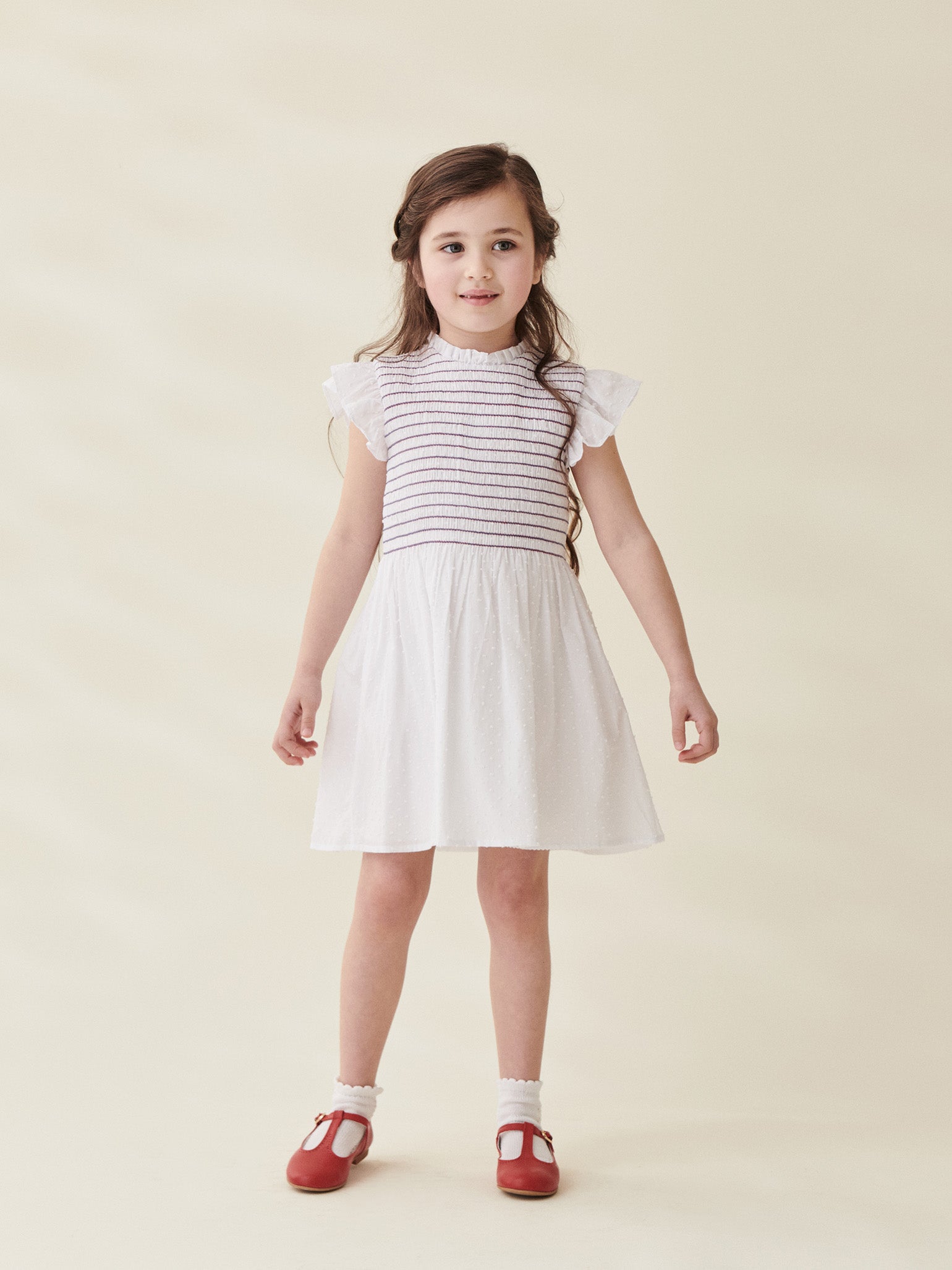 White Cerena Smock Dress – La Coqueta Kids