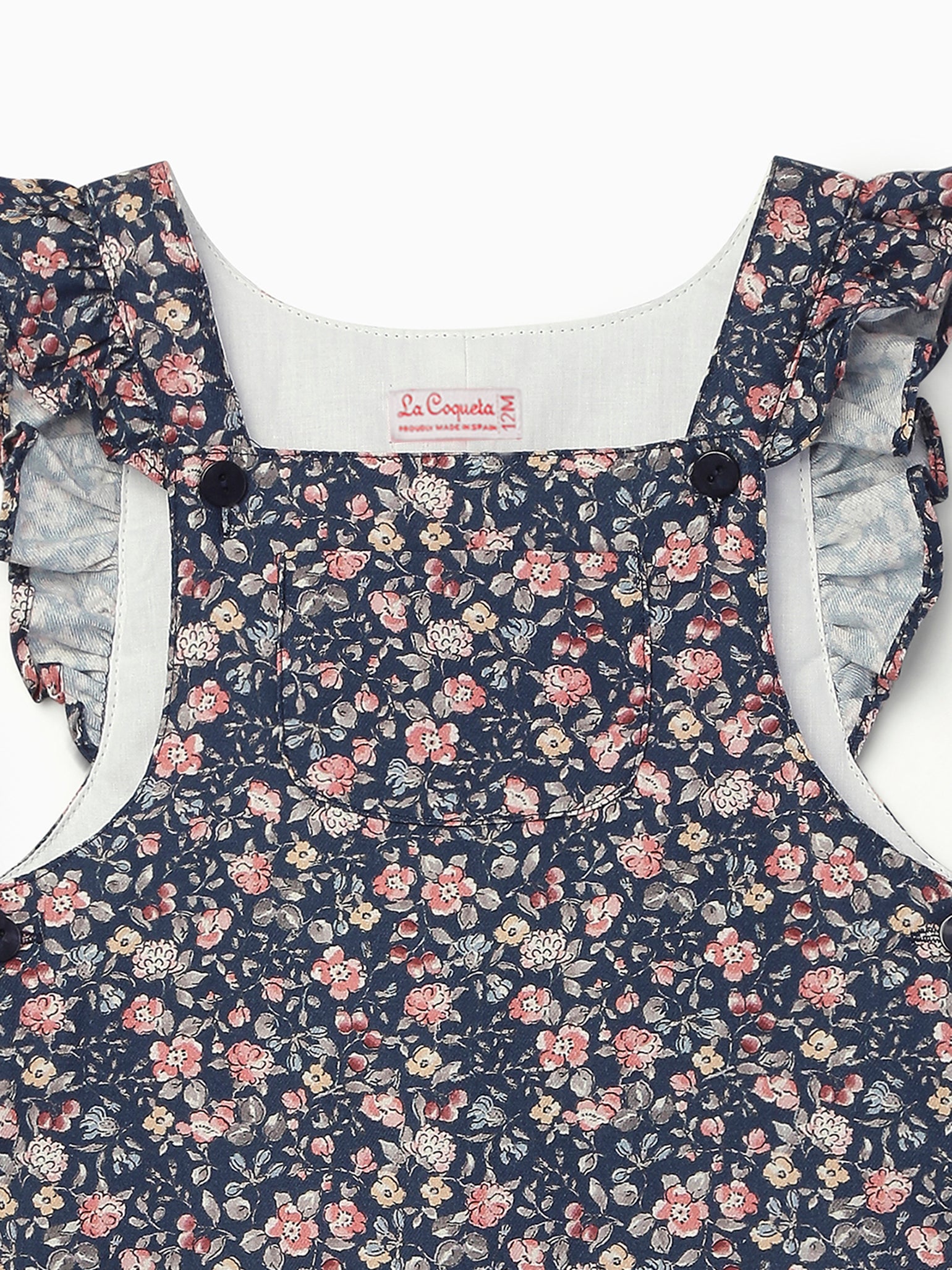 Blue Floral Delphina Baby Long Overalls