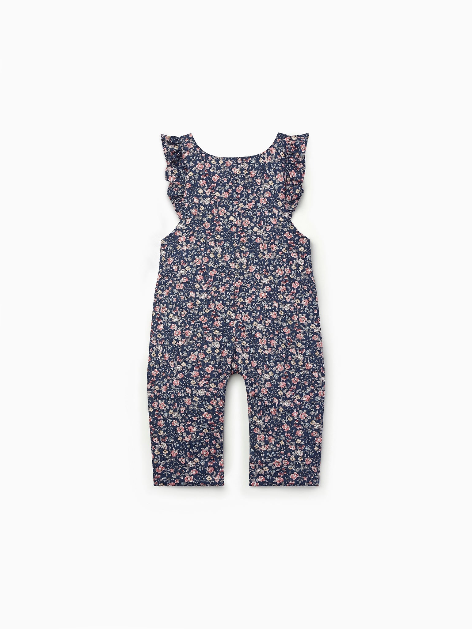 Blue Floral Delphina Baby Long Overalls