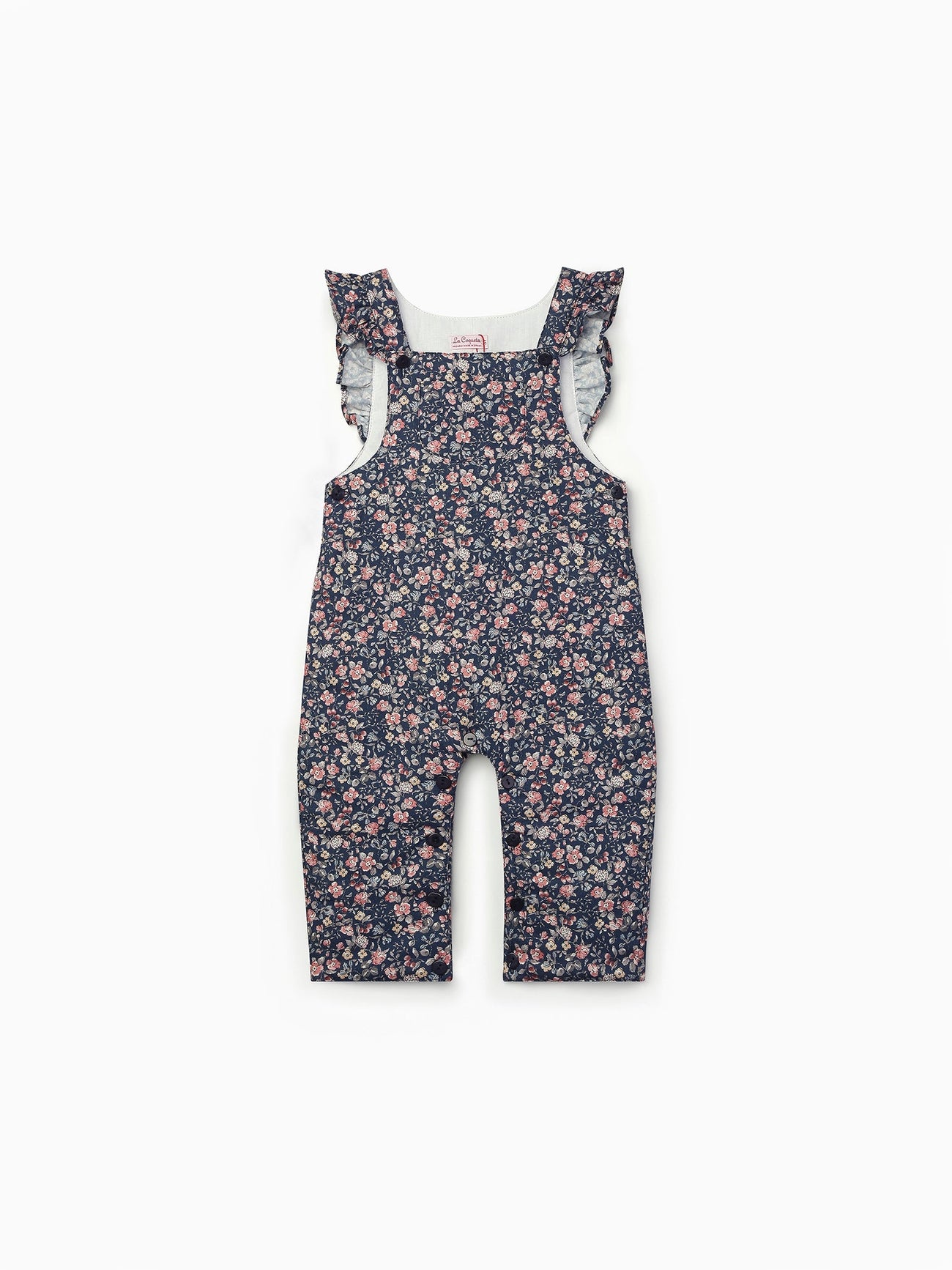 Blue Floral Delphina Baby Long Overalls