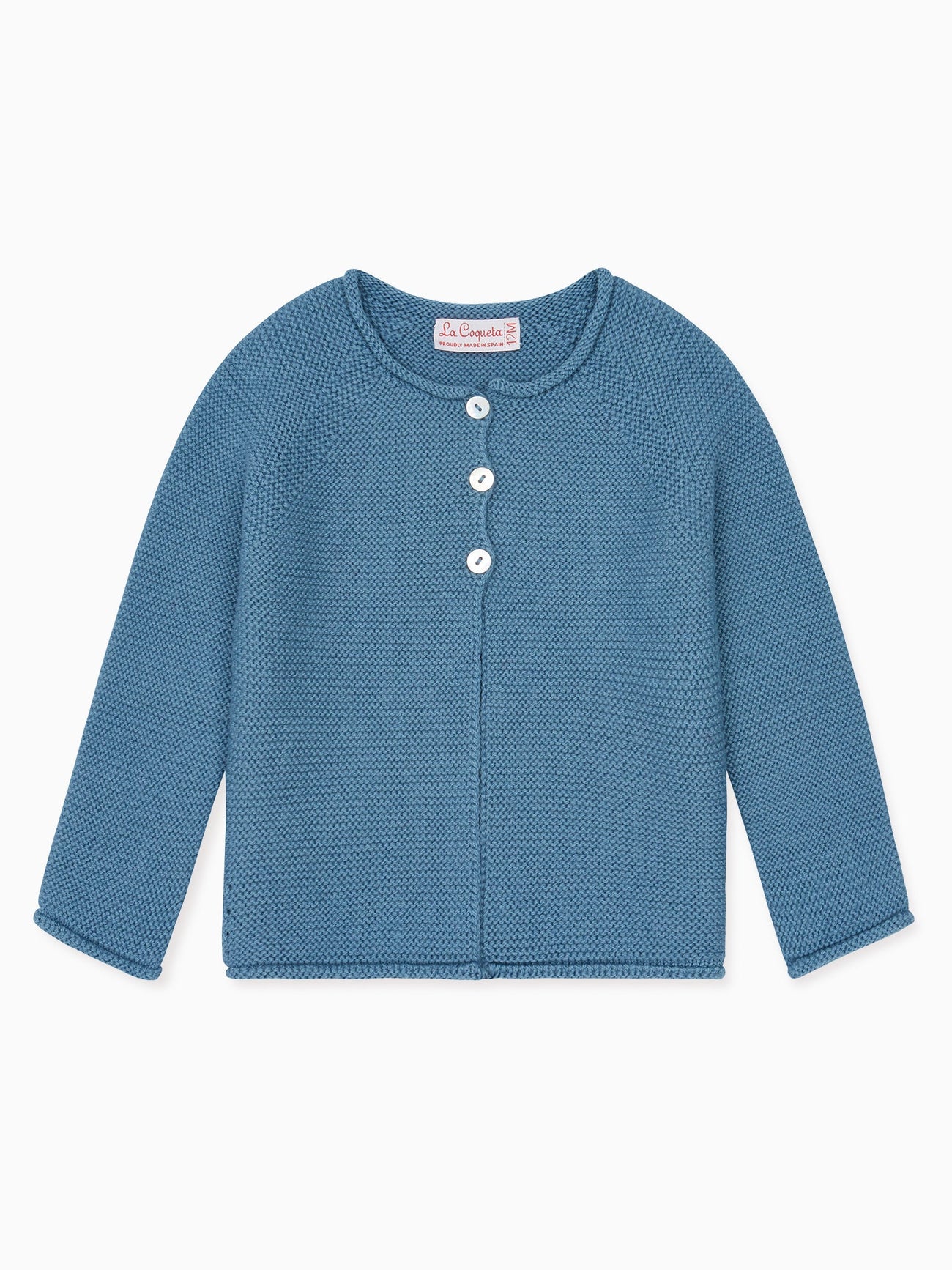 Blue Denia Merino Baby Cardigan