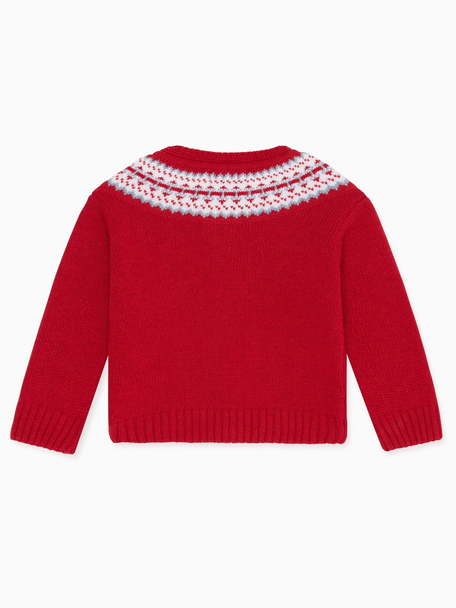 Red Fairisle Baby Cardigan