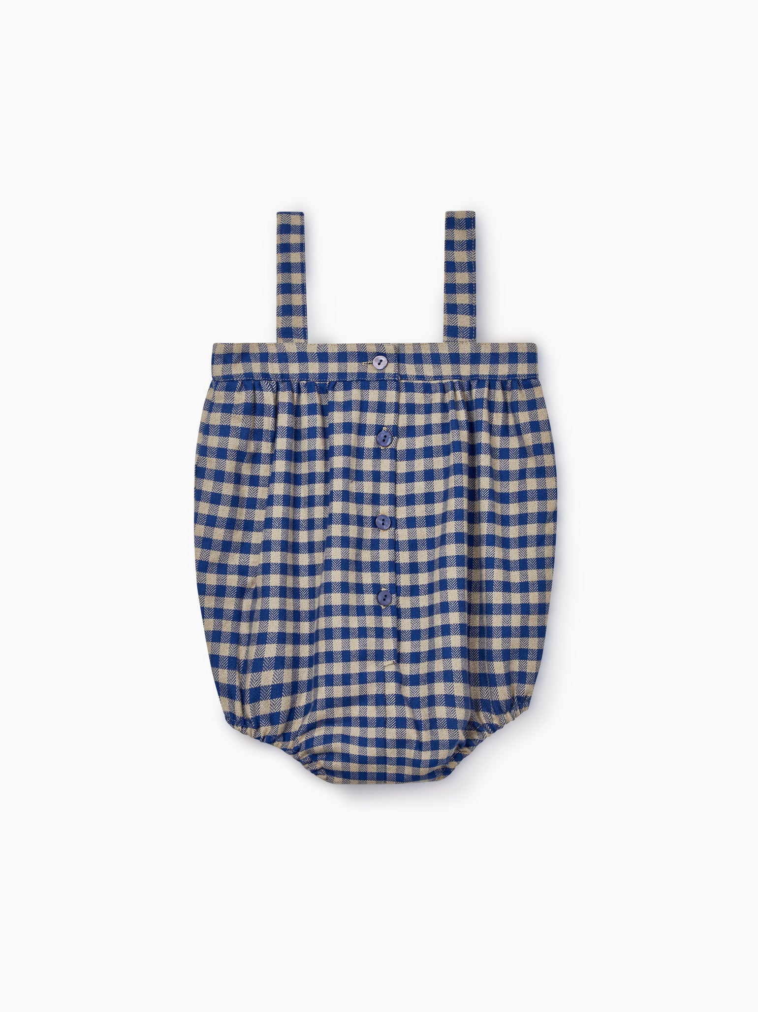 Blue Check Filada Baby Romper Overalls