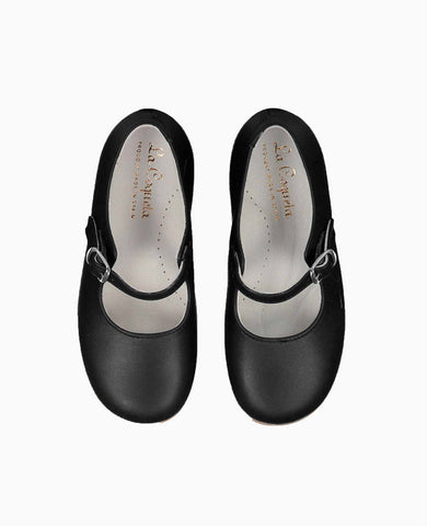 Black Leather Girl Mary Jane Shoes