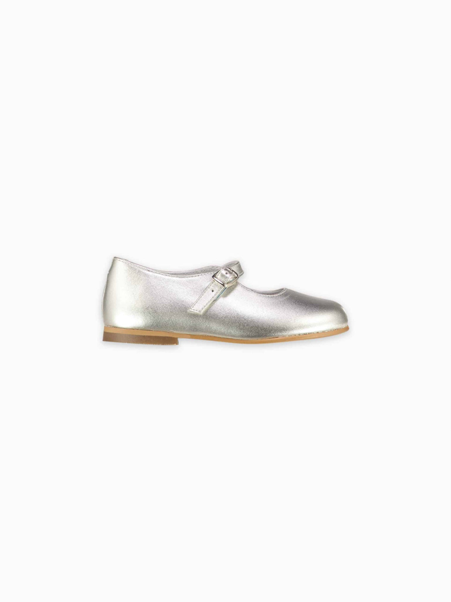 Silver Leather Girl Mary Jane Shoes