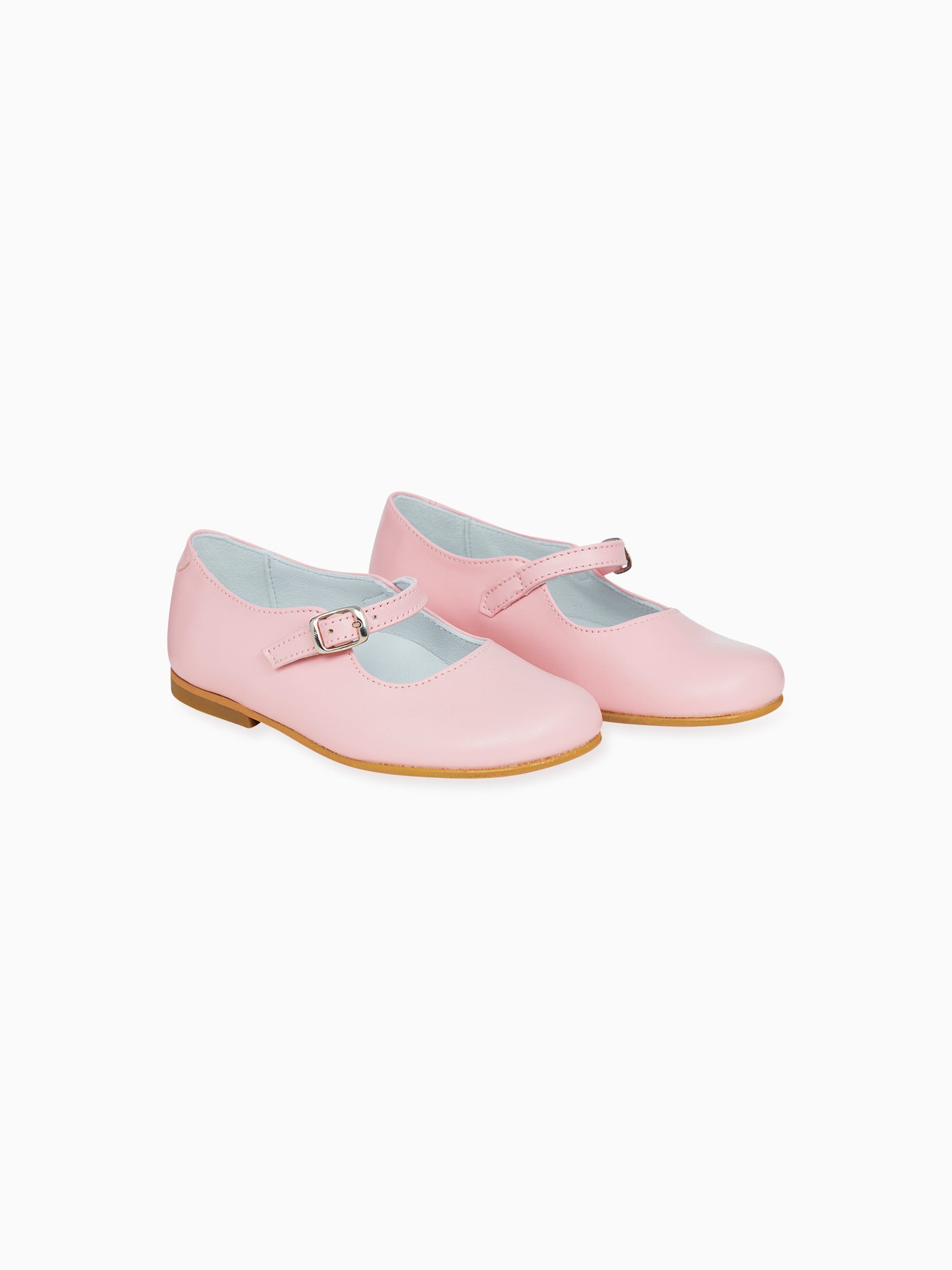 Light Pink Leather Girl Mary Jane Shoes La Coqueta Kids