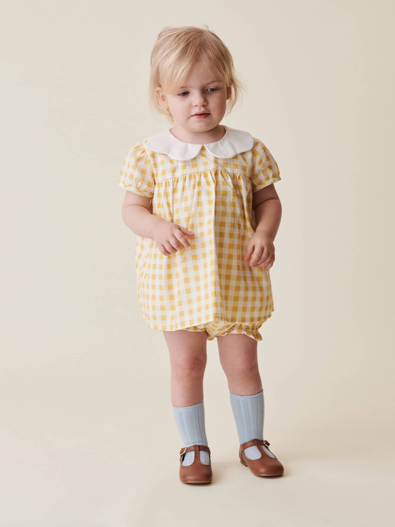 Yellow Gingham Hestia Baby Girl Set