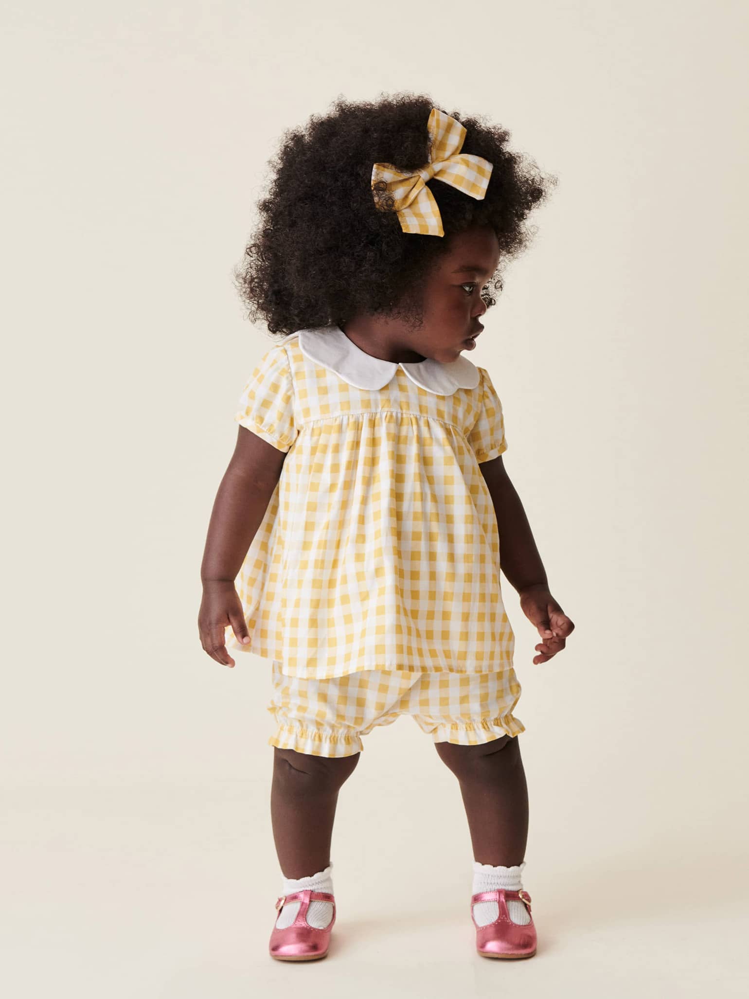 Yellow Gingham Hestia Baby Girl Set