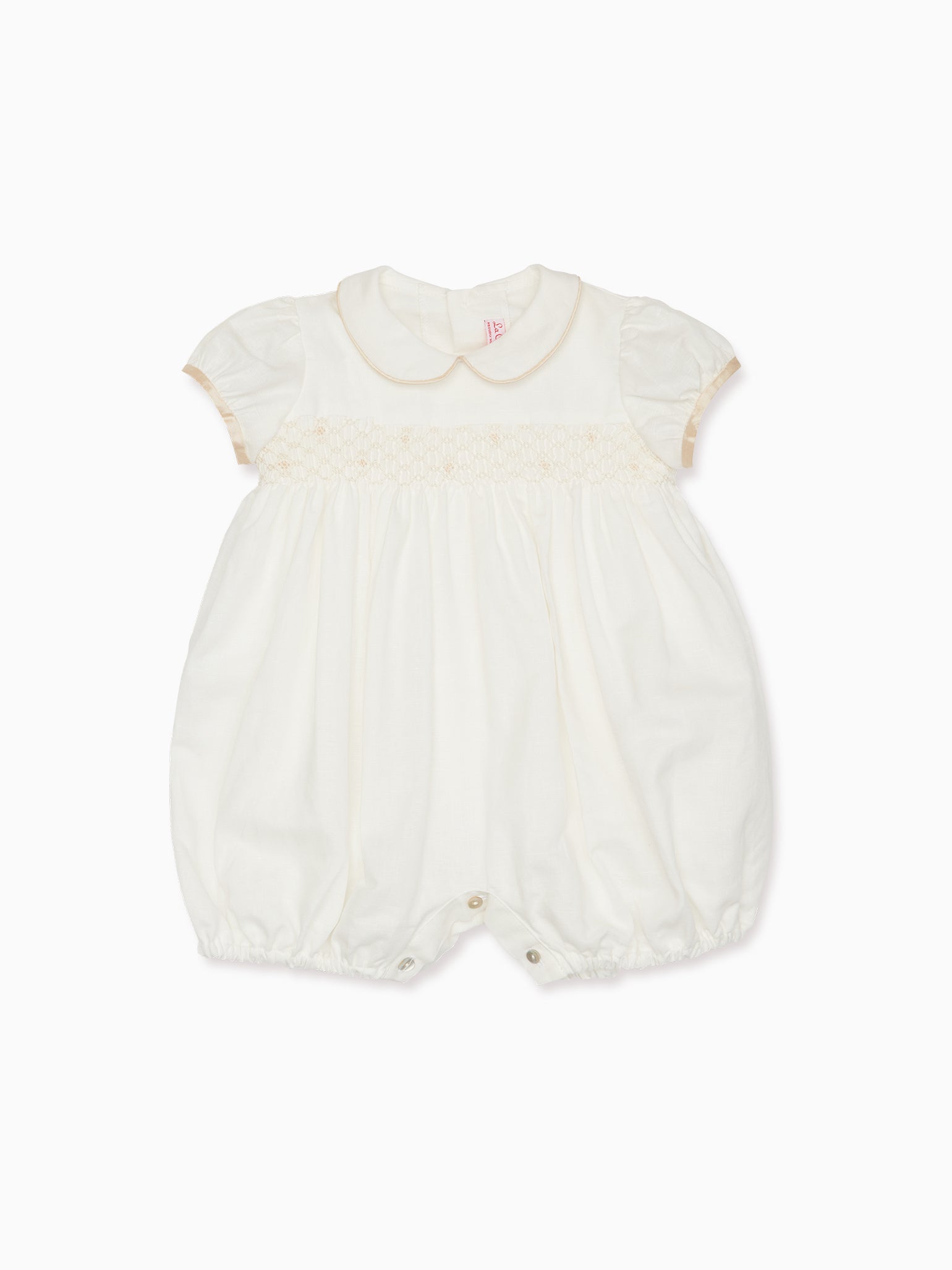 Ivory Santina Smock Ceremony Baby Girl Romper