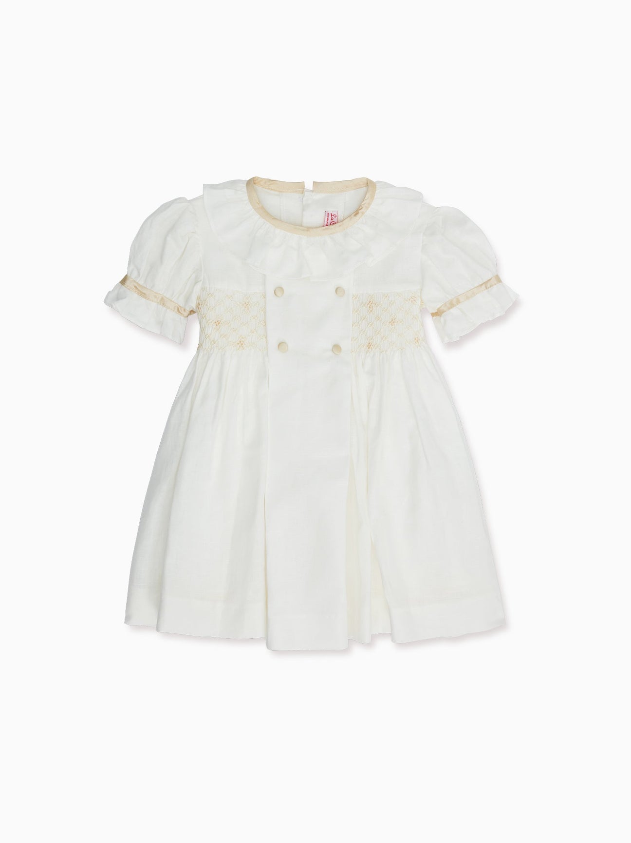 La Coqueta Kids - Ivory Santina Smock Ceremony Girl Dress