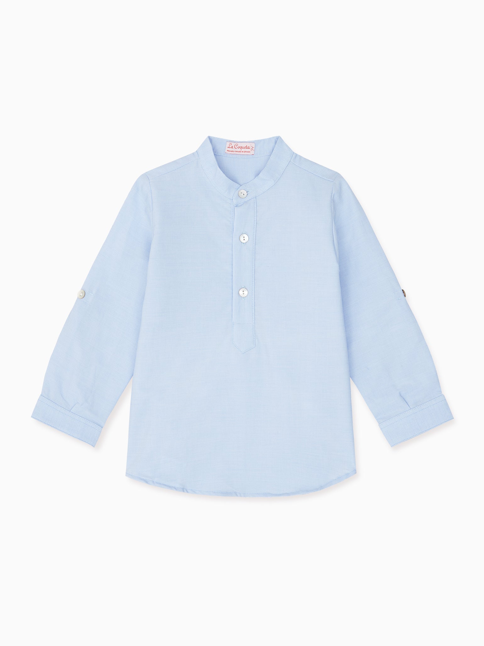 Light Blue Jazmin Cotton Long Sleeve Boy Shirt