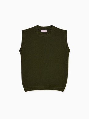Olive Kentia Merino Boy Sleeveless Sweater