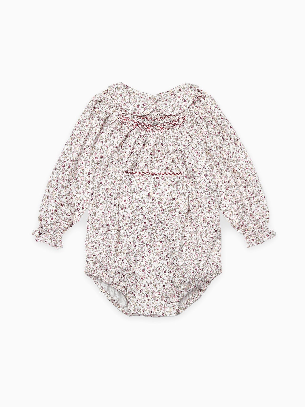 Pink Lara Smock Baby Romper Suit