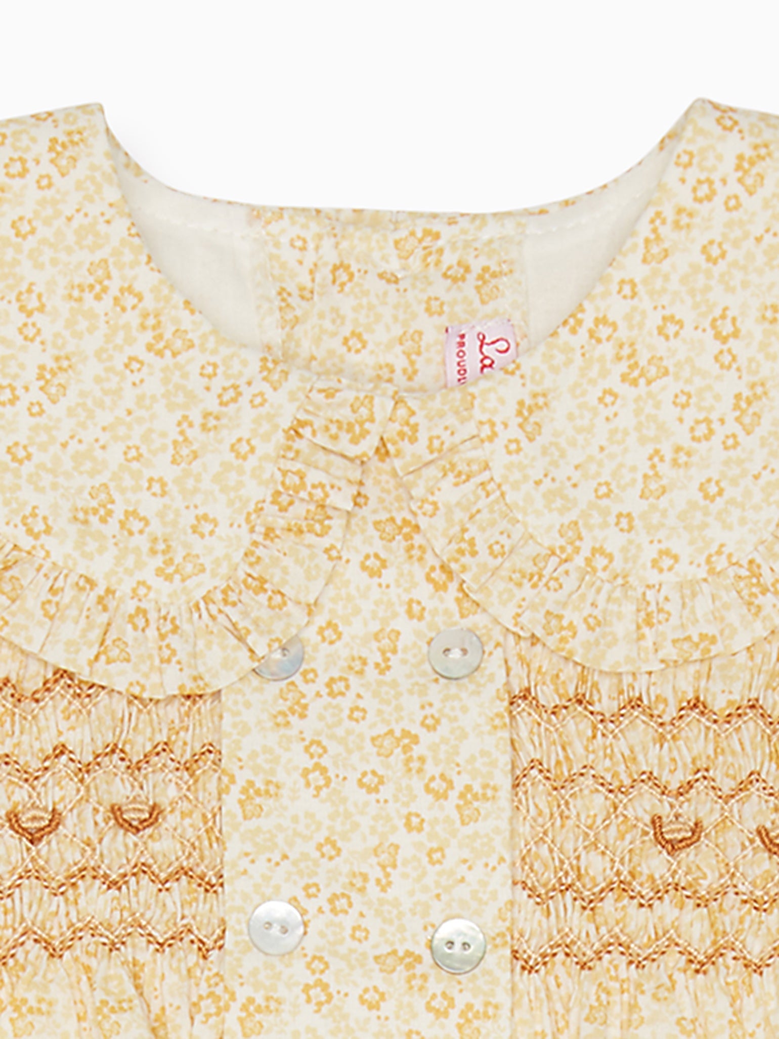 Yellow Floral Lily Baby Girl Smock Set