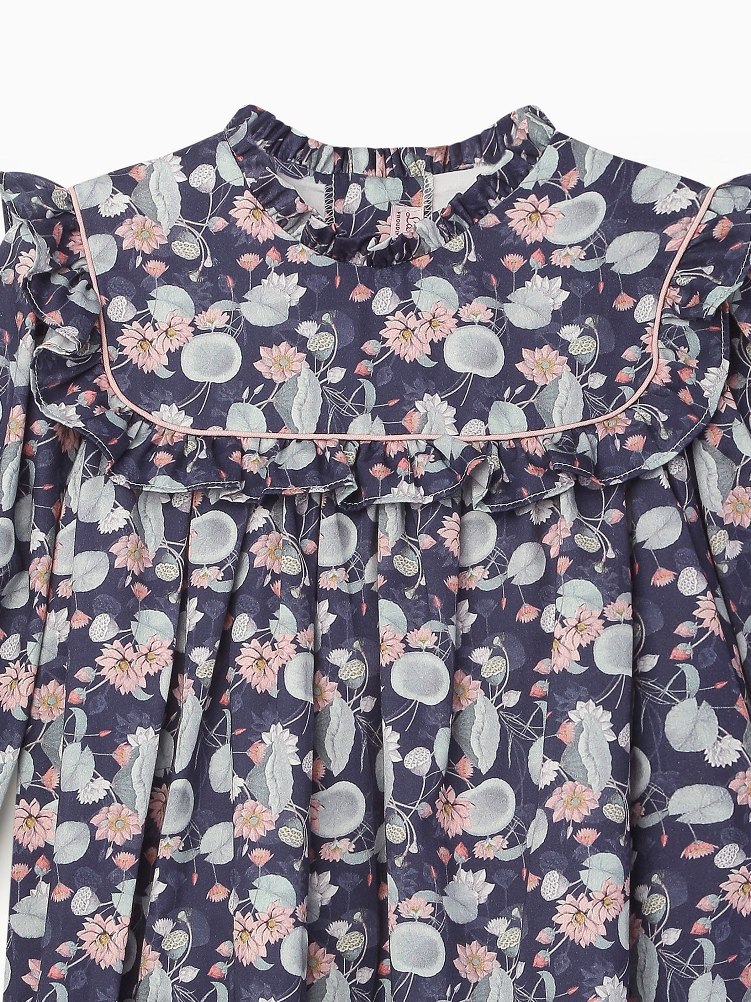 Navy Floral Lima Girl Dress