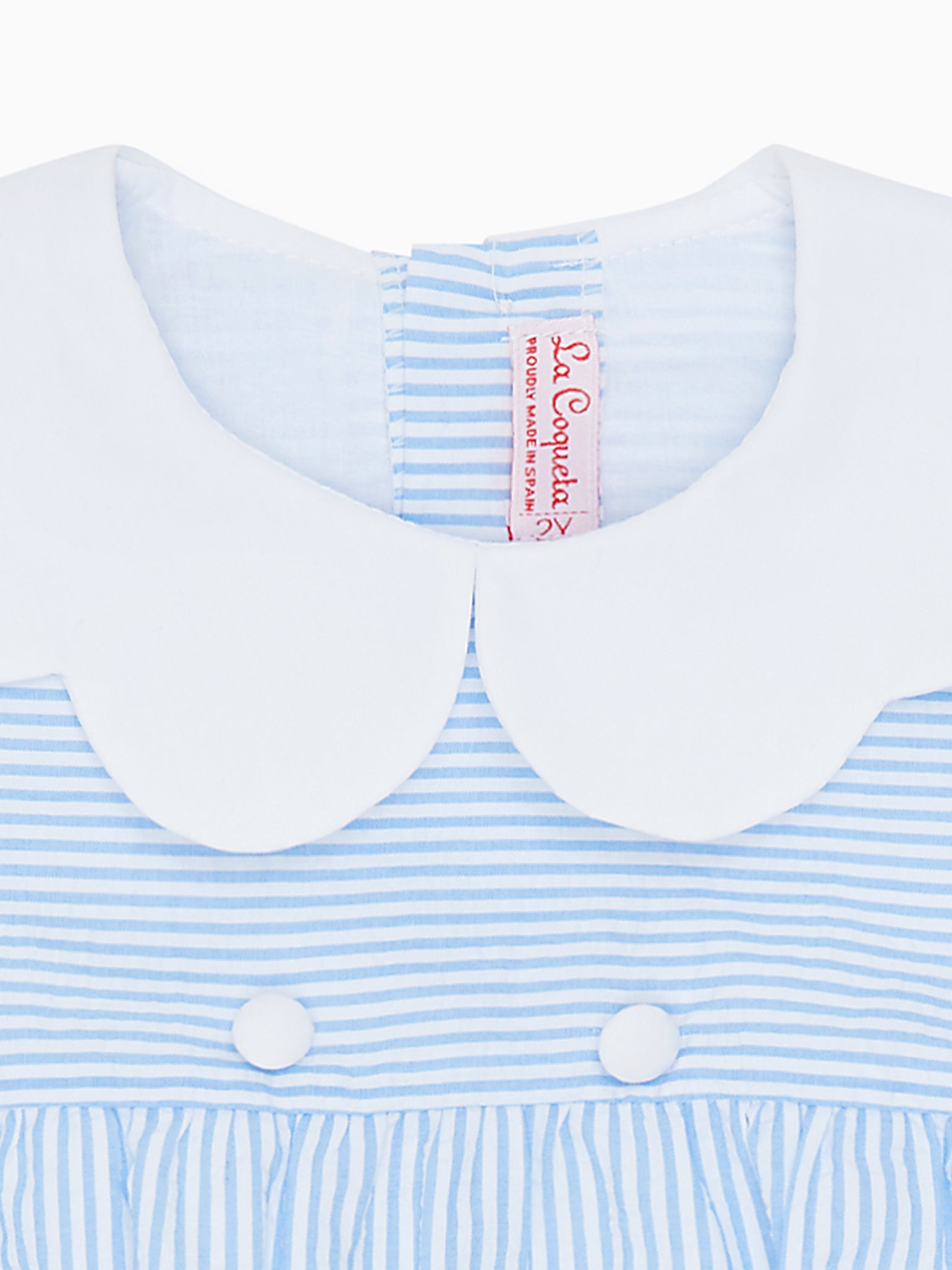 Blue Stripe Lina Baby Romper