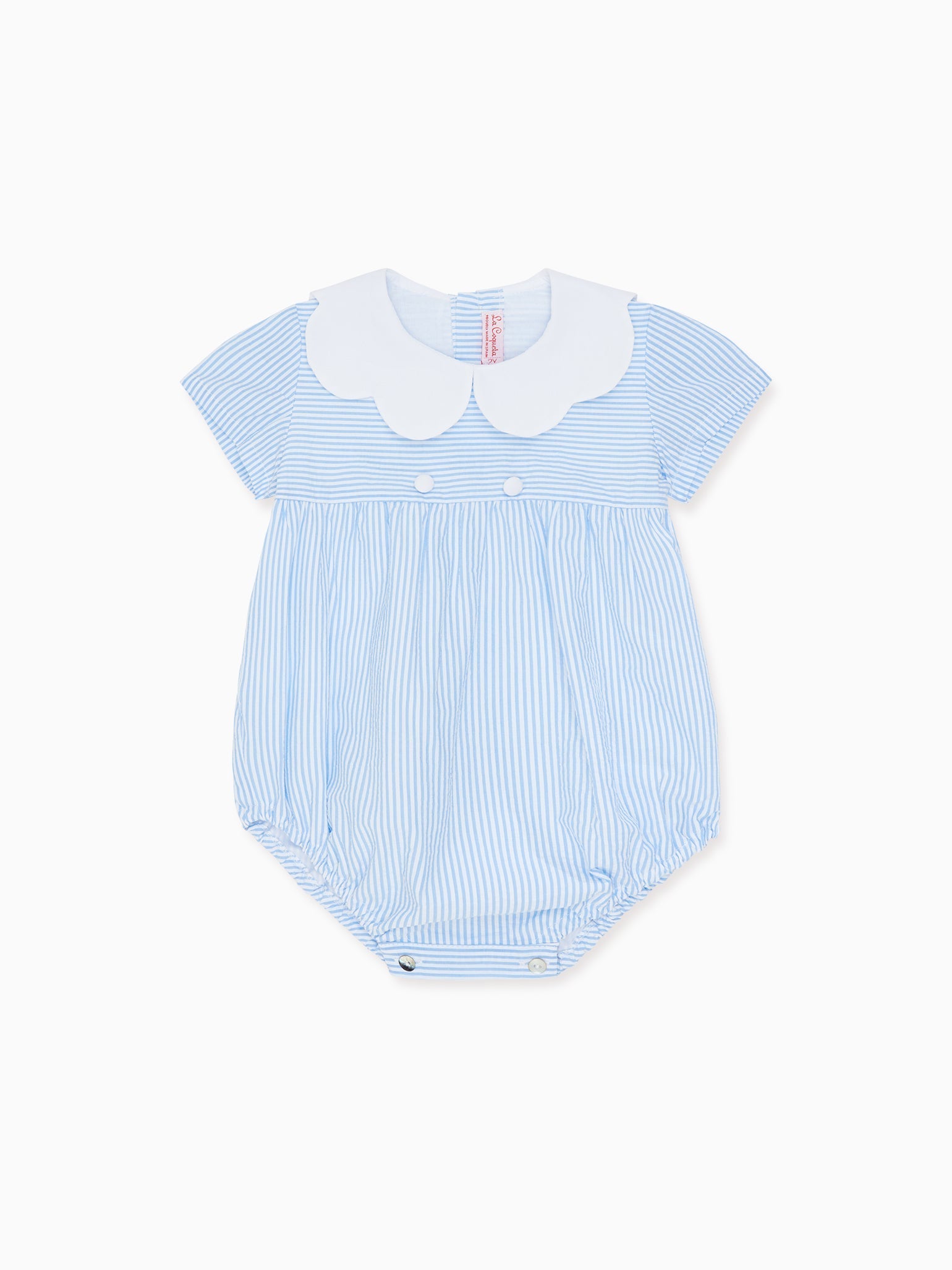 Blue Stripe Lina Baby Romper