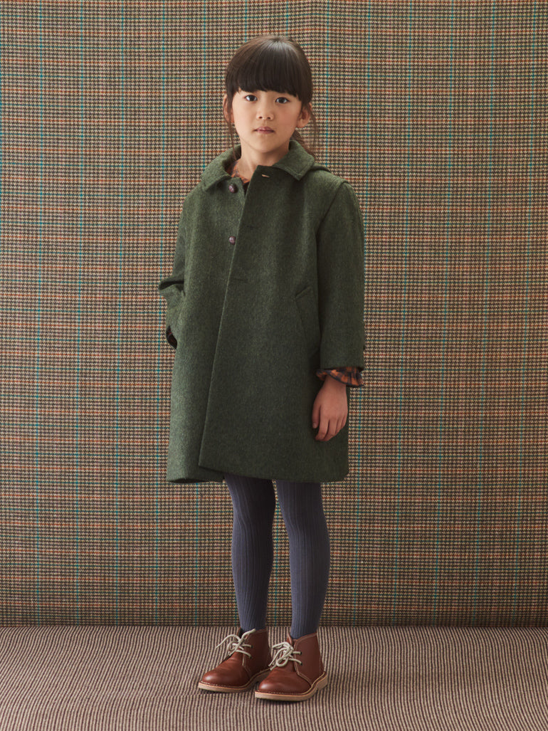 Green Loden Kids Wool Coat