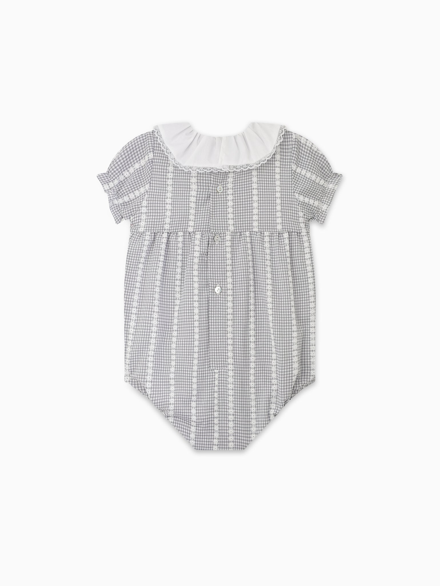 Grey Gingham Marina Baby Girl Romper