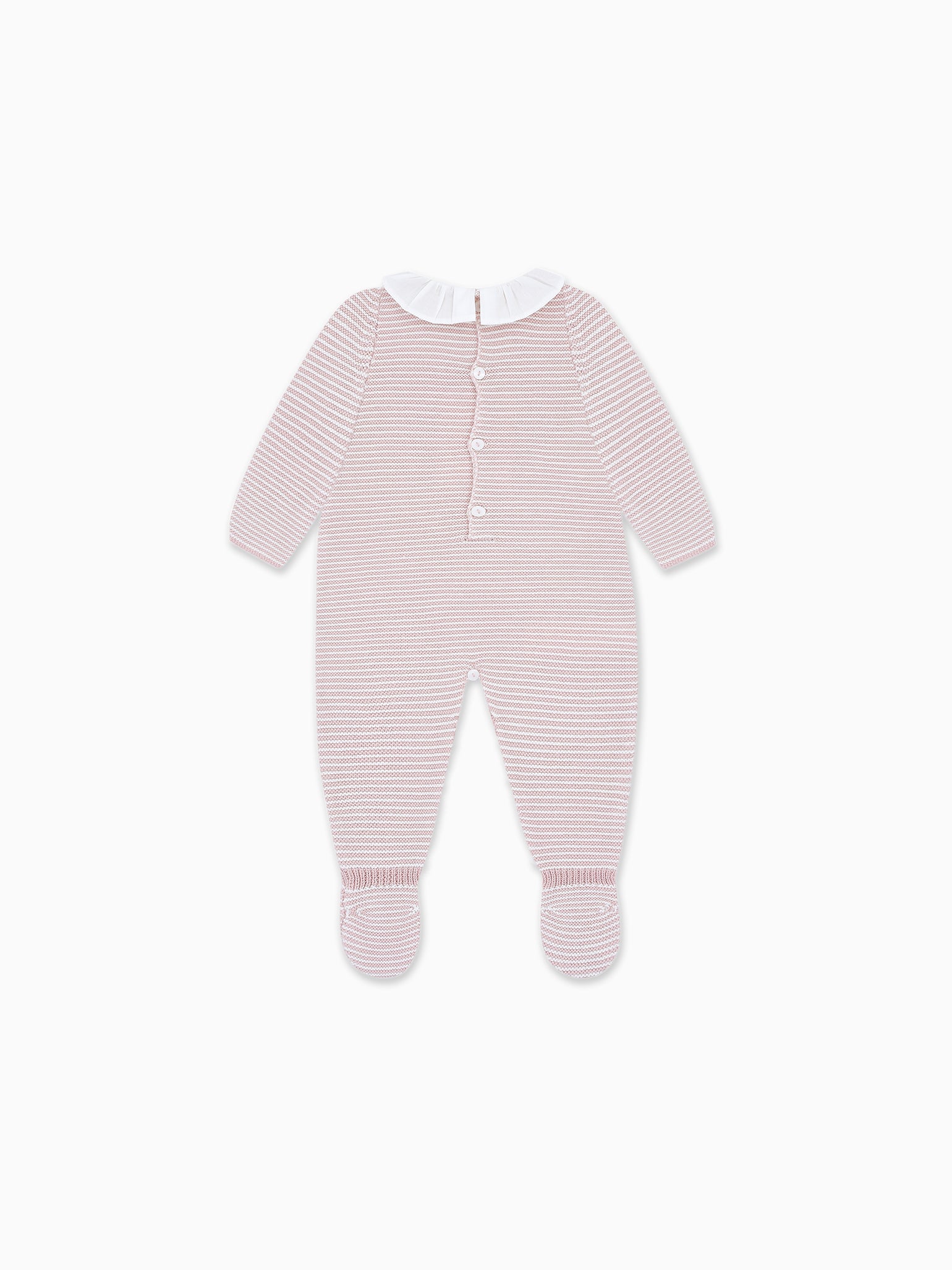 Pink Stripe Marla Merino Baby Jumpsuit