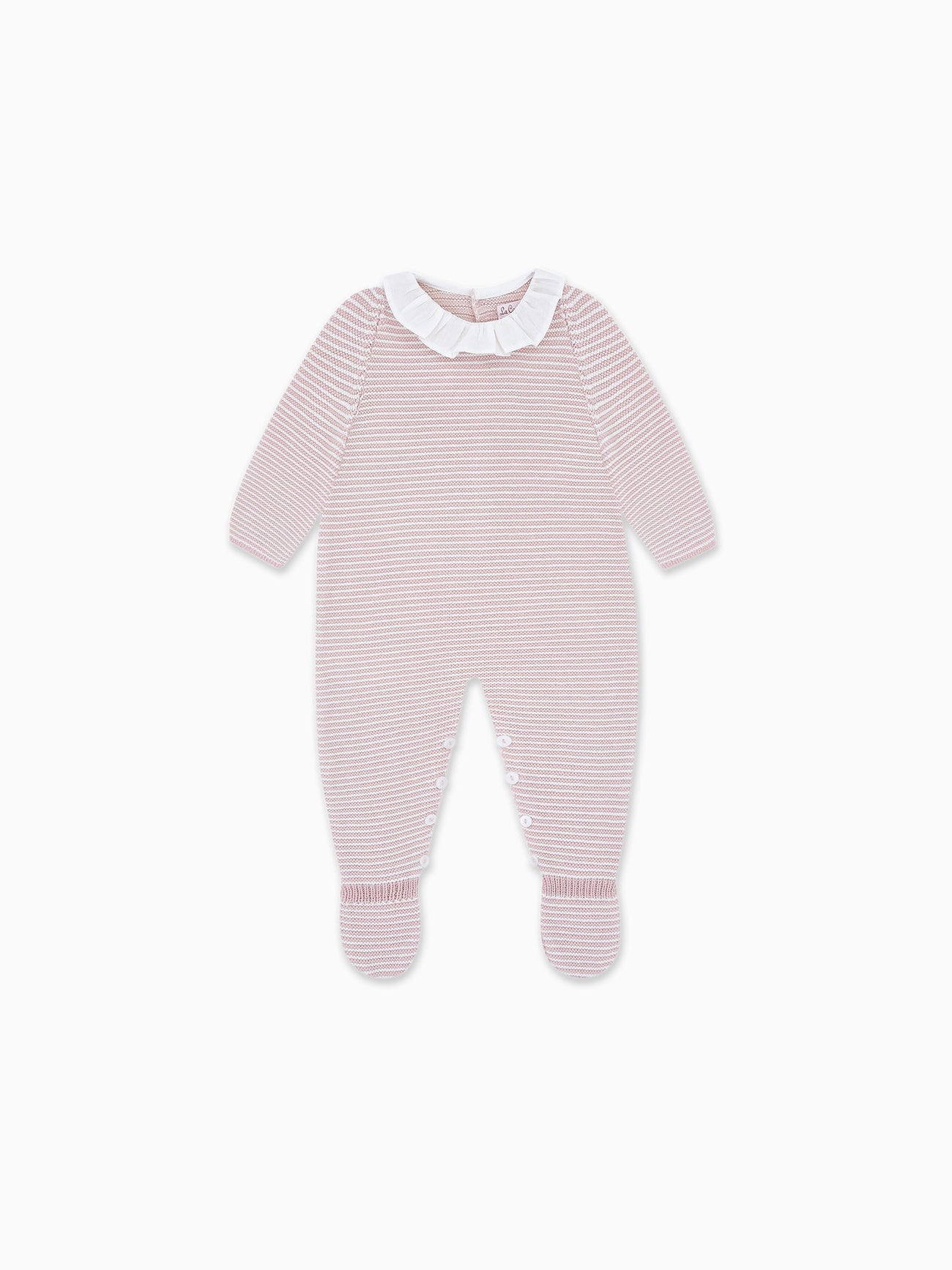 Pink Stripe Marla Merino Baby Jumpsuit