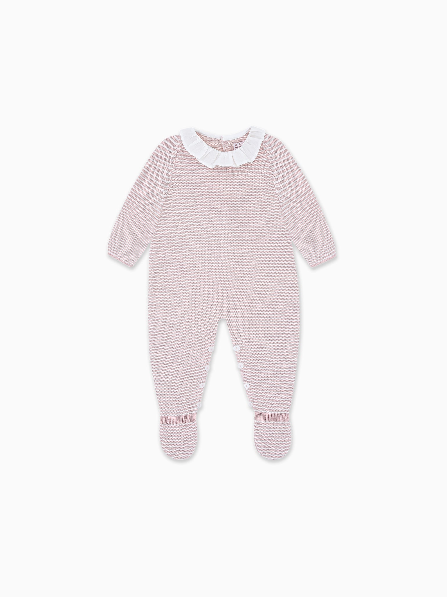 Pink Stripe Marla Merino Baby Jumpsuit