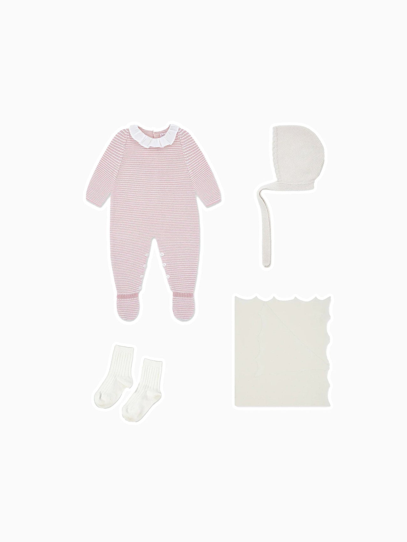 Pink Stripe Marla Merino Baby Jumpsuit